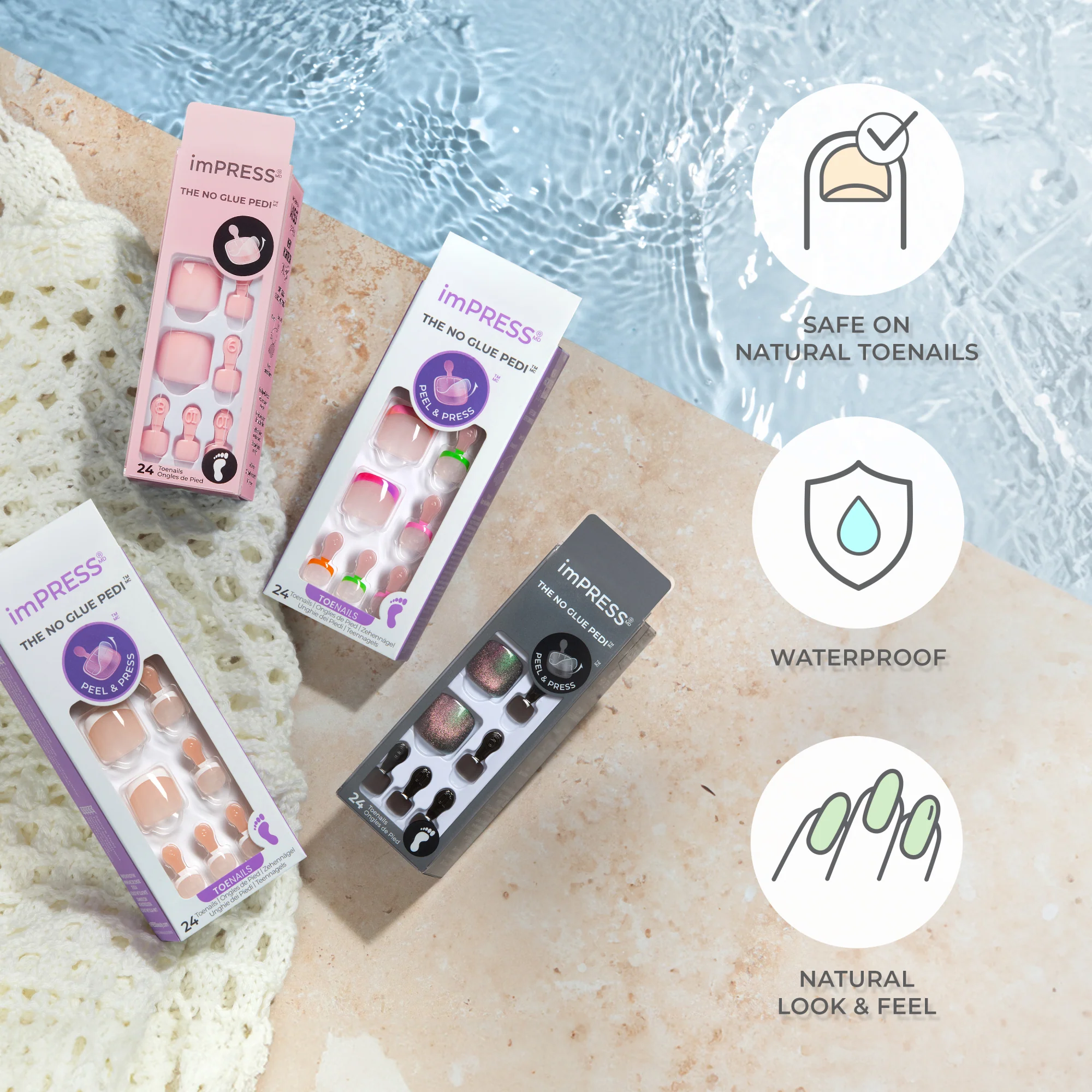 imPRESS Design Press On Pedicure - Blanc Chic - Image 8