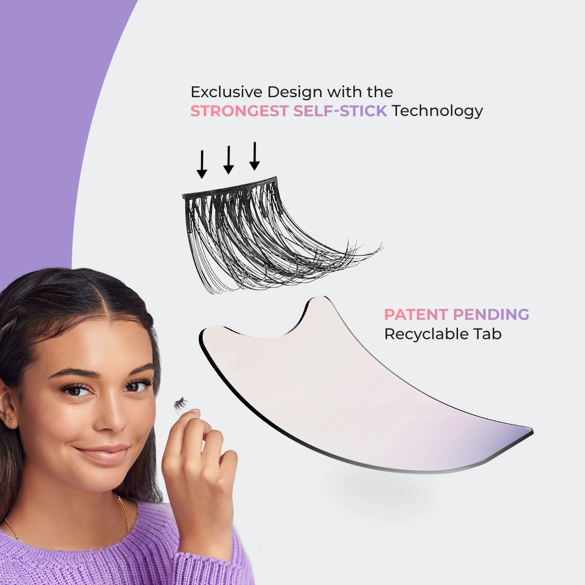 imPRESS Falsies easy tab Self Adhesive Eyelashes – Classy Natural - Image 10