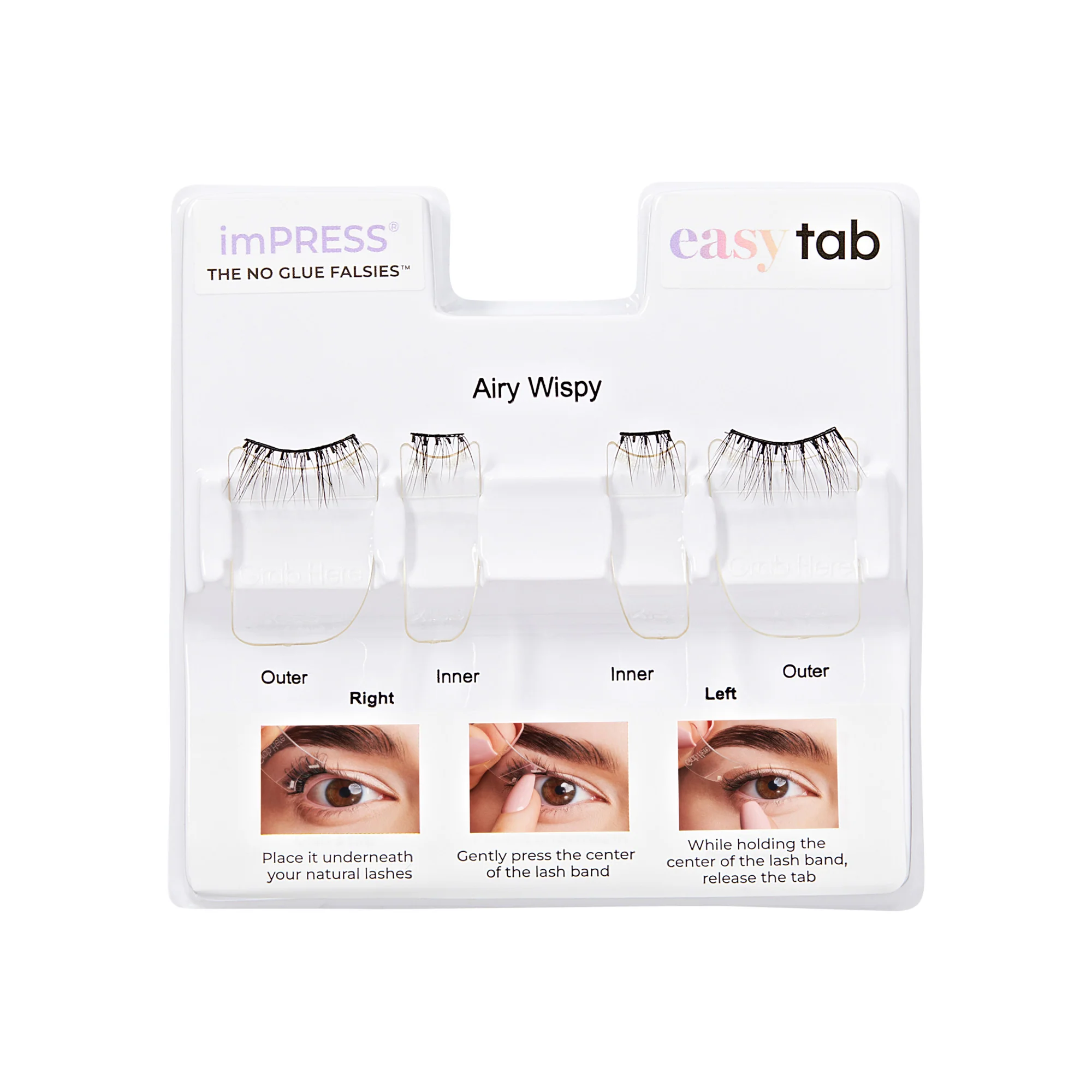 imPRESS Falsies easy tab Self Adhesive Eyelashes– Airy Wispy - Image 6