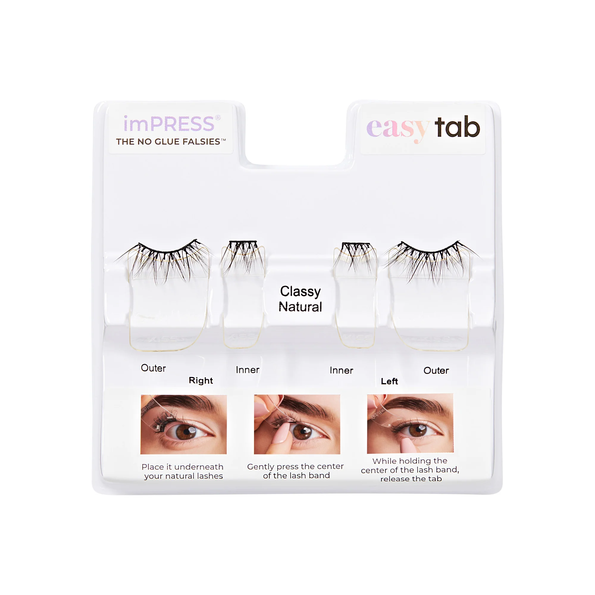 imPRESS Falsies easy tab Self Adhesive Eyelashes – Classy Natural - Image 6