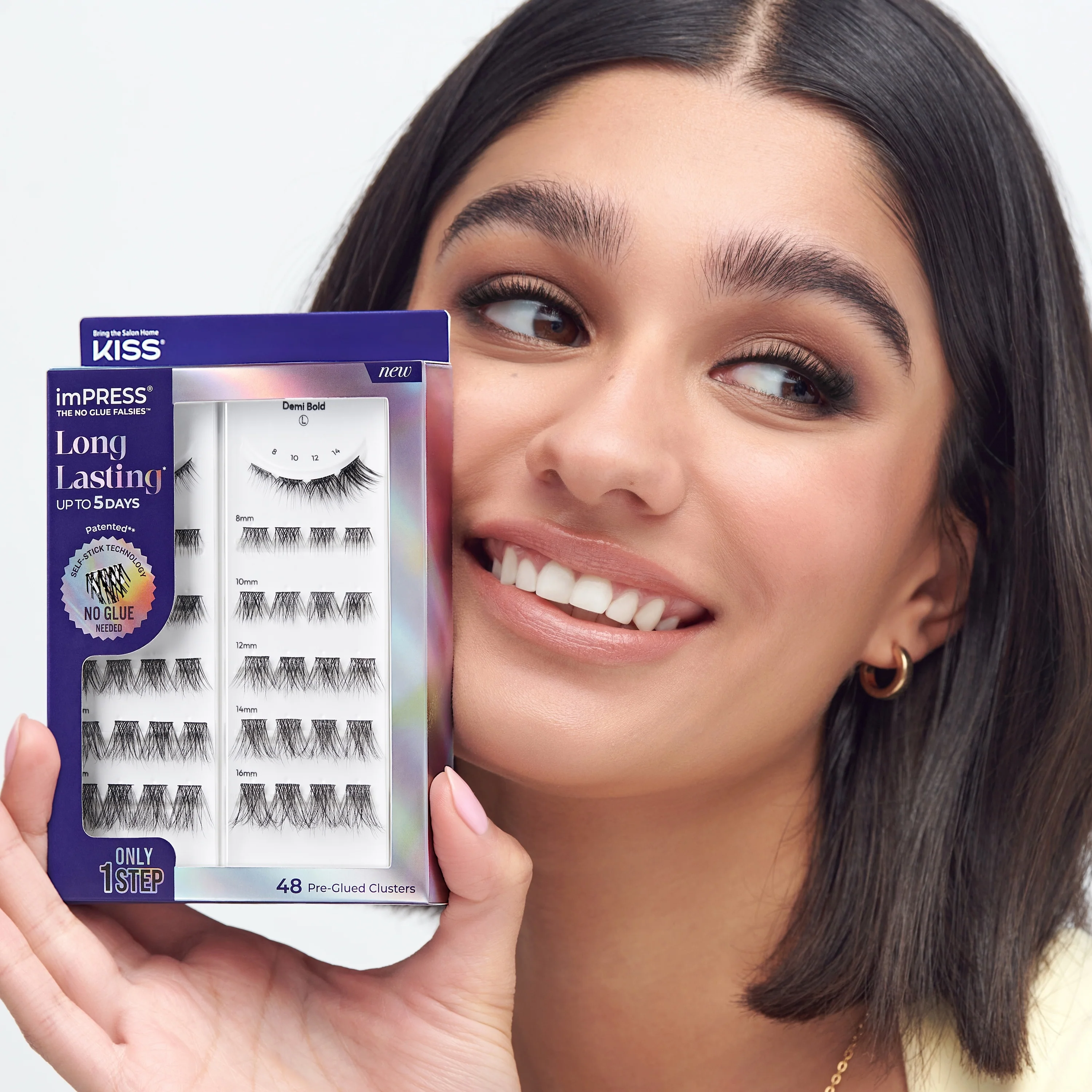 imPRESS Falsies Long Lasting Pre-Glued Lash Clusters Kit - Demi Bold - Image 3
