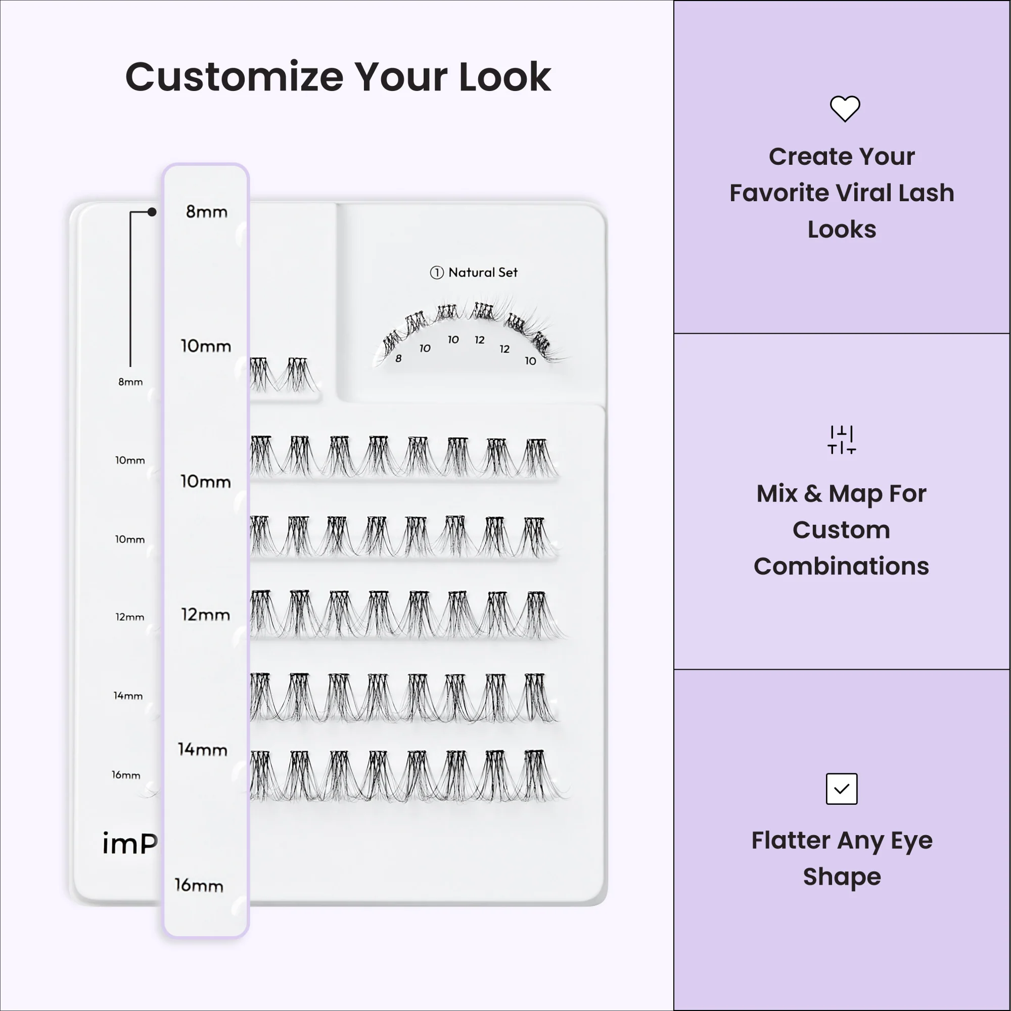 imPRESS Pre-Glued Individual Lashes Multipack, Classic Natural, 60 Lash Clusters - Image 10