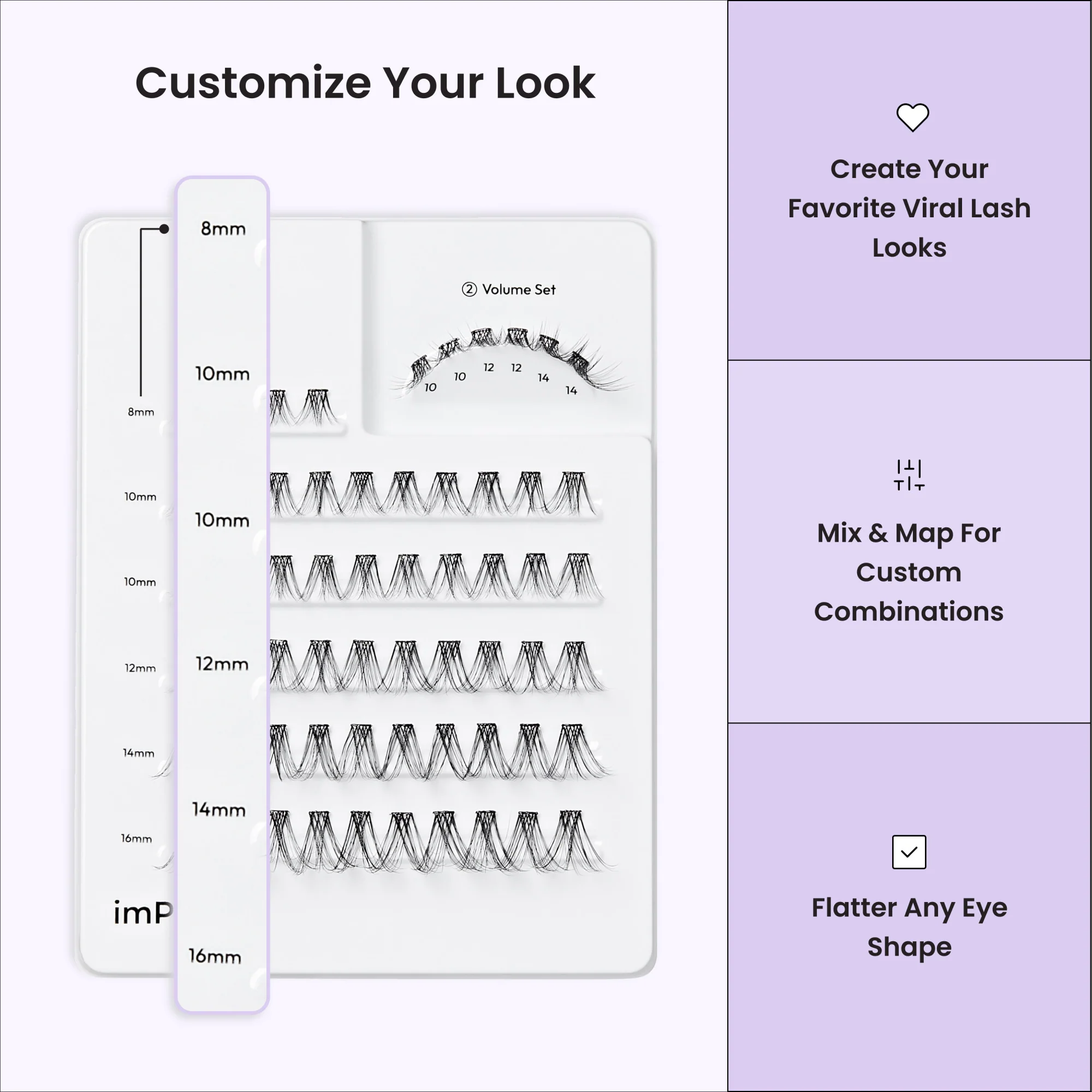 imPRESS Pre-Glued Individual Lashes Multipack, Classic Volume, 60 Lash Clusters - Image 10