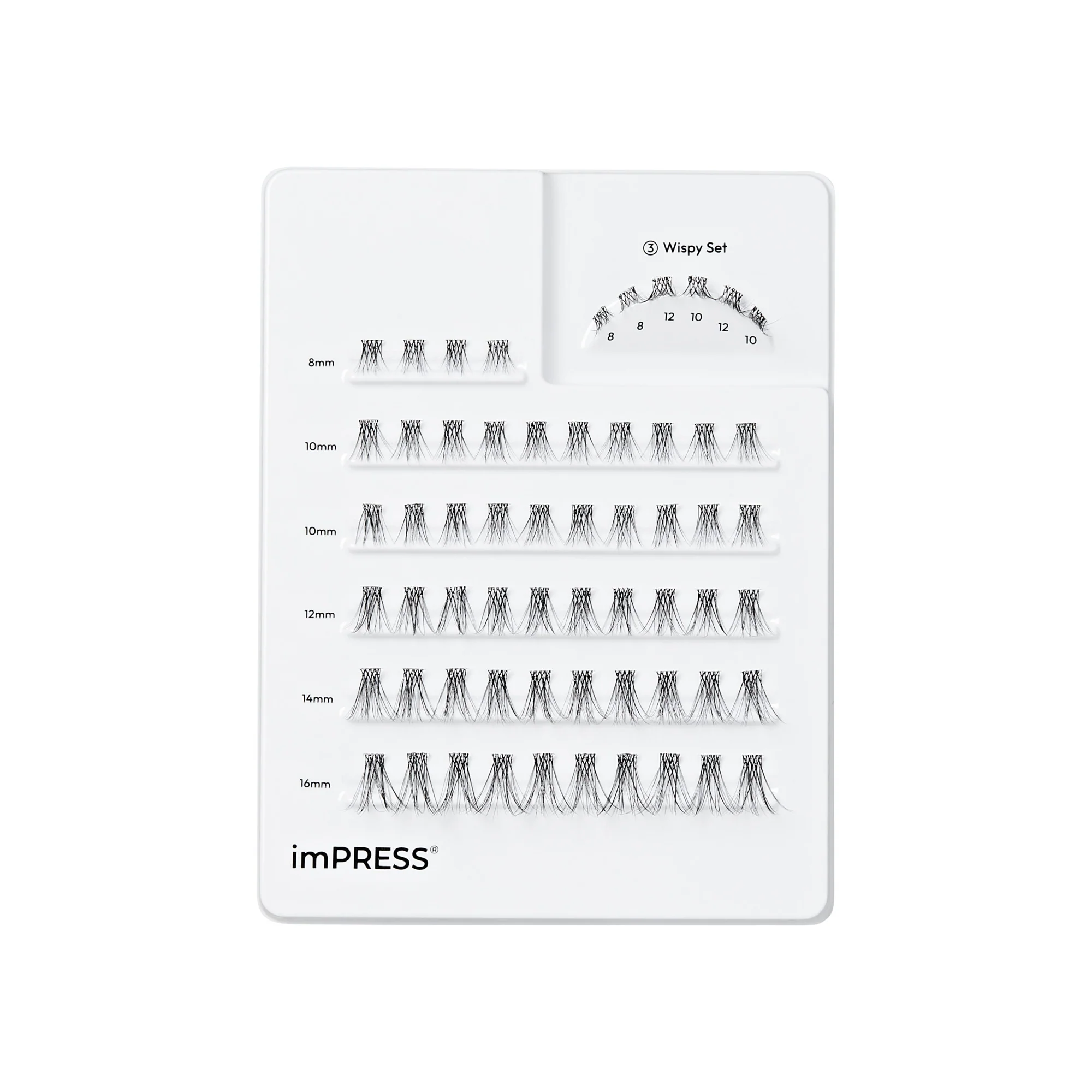 imPRESS Pre-Glued Individual Lashes Multipack, Classic Wispy, 60 Lash Clusters - Image 6