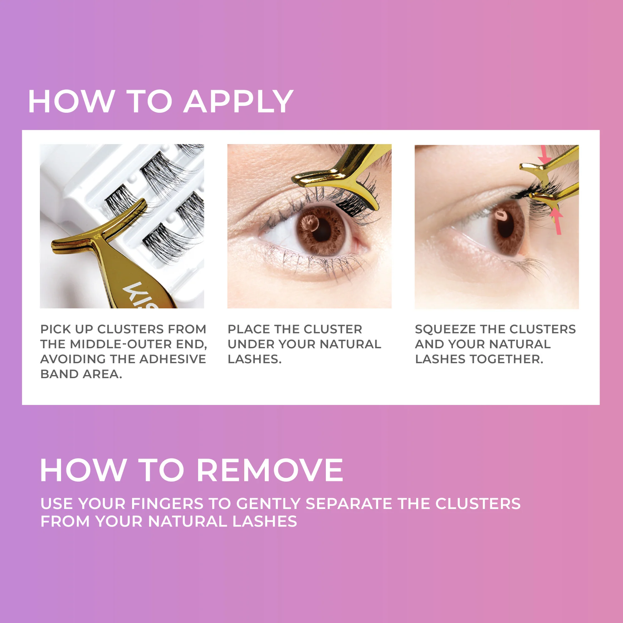 imPRESS Falsies Self Adhesive Eyelashes, 20 Lash Clusters - Spiky - Image 7