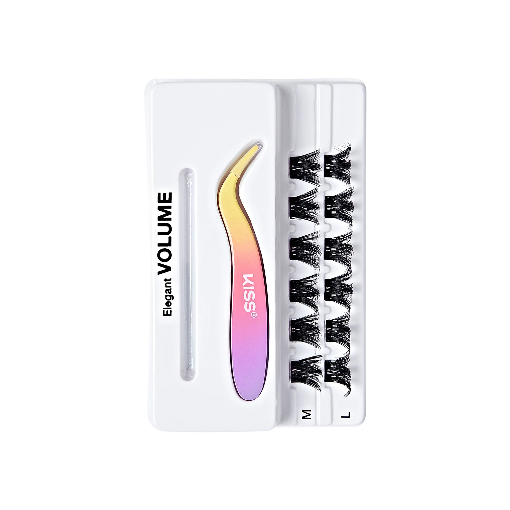 imPRESS Falsies Self Adhesive Eyelashes, 12 Lash Clusters + Applicator - Elegant - Image 6