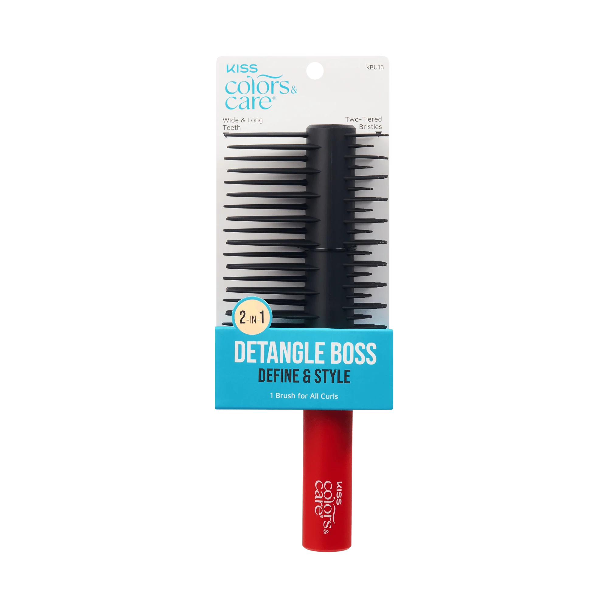 KISS Colors & Care Detangle Boss Glide & Define 2-in-1 Brush