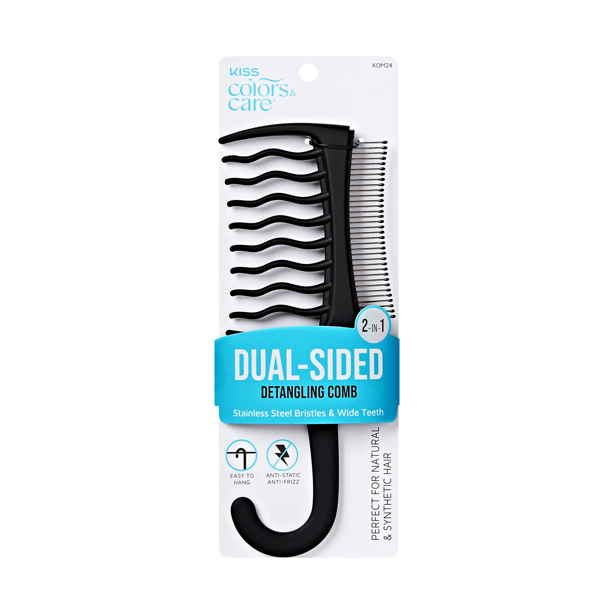 KISS Colors & Care Dual Sided Detangling Comb