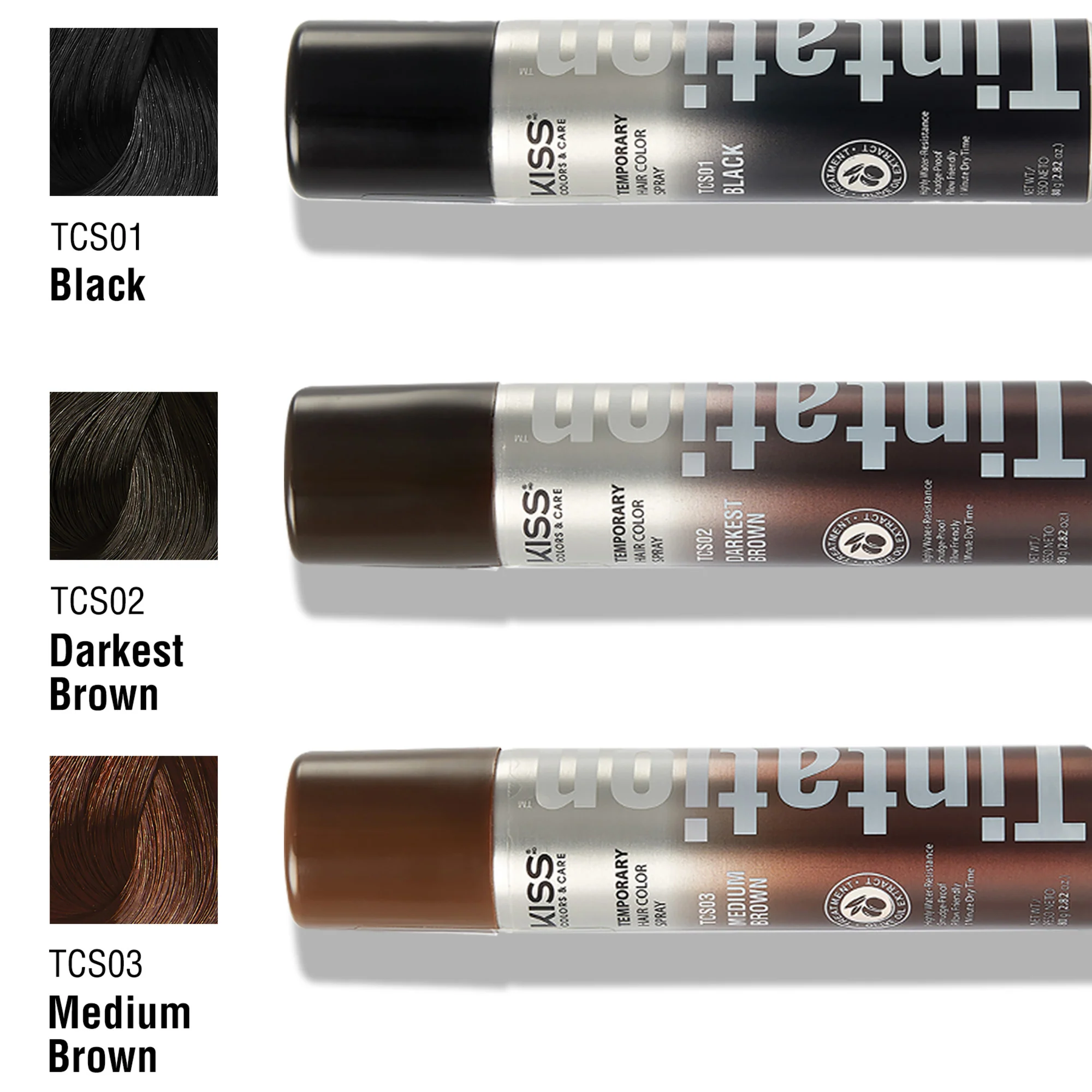 KISS Colors & Care Tintation Spray - Darkest Brown - Image 4