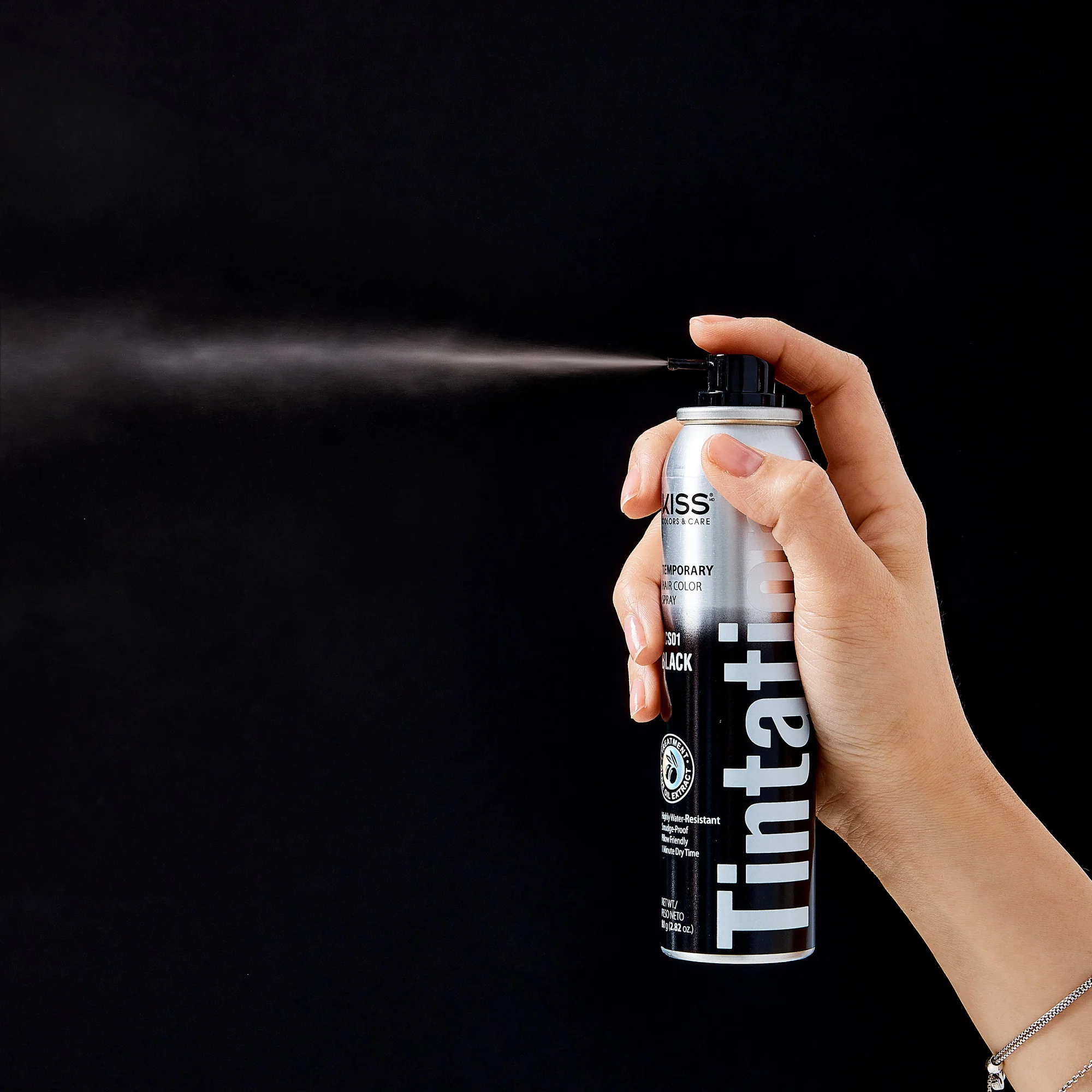KISS Colors & Care Tintation Spray - Jet Black - Image 3