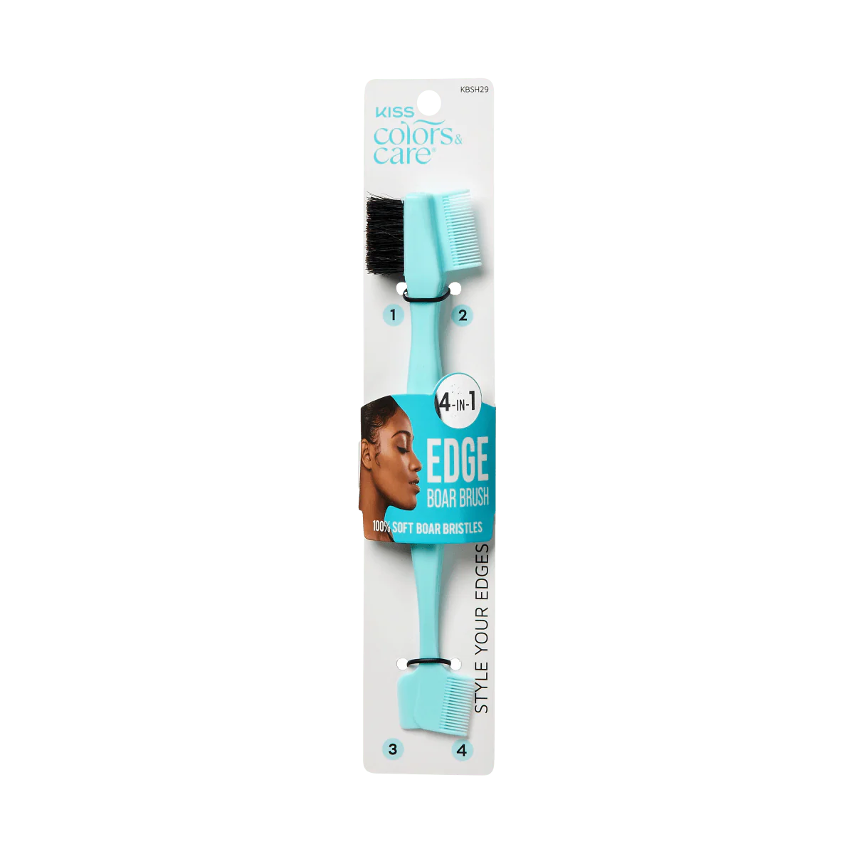 KISS Colors & Care 4-in-1 Edge Boar Brush