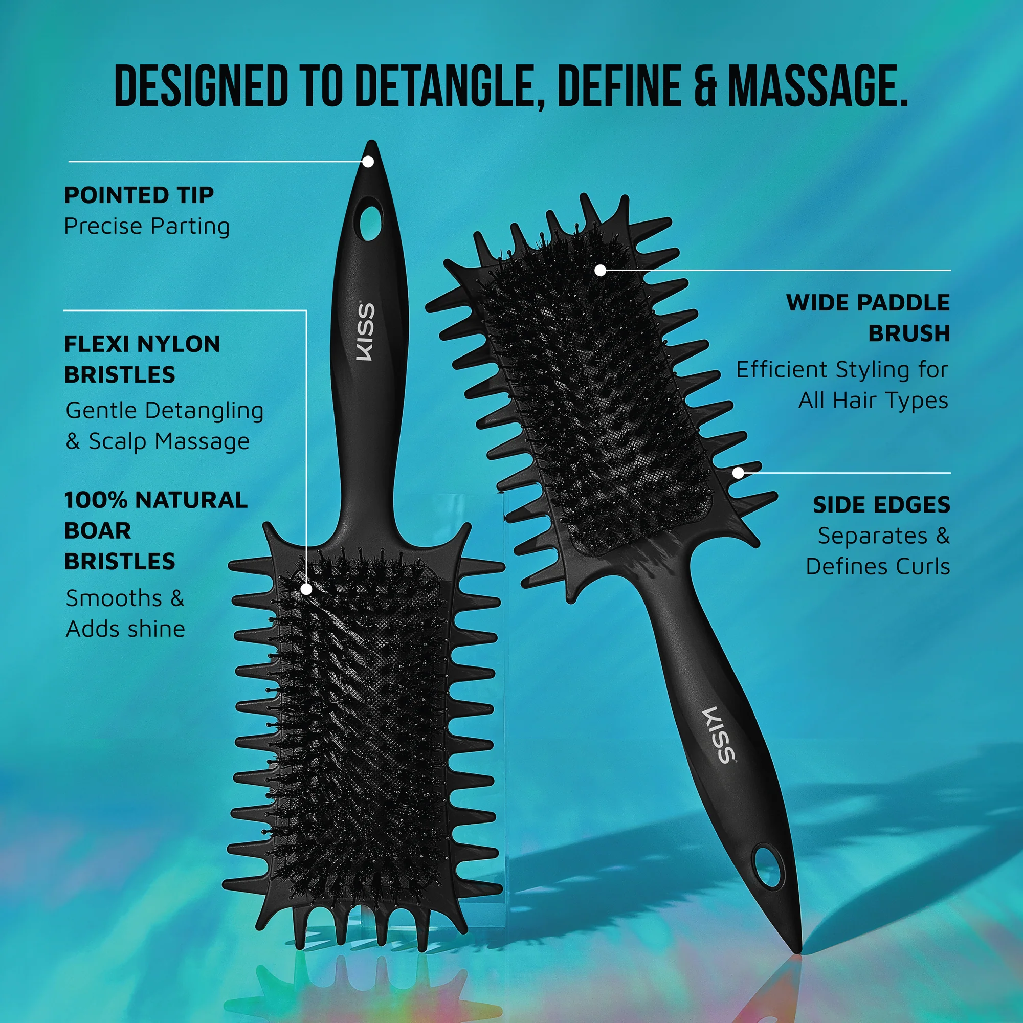 KISS Colors & Care Curl & Define Paddle Brush - Image 10