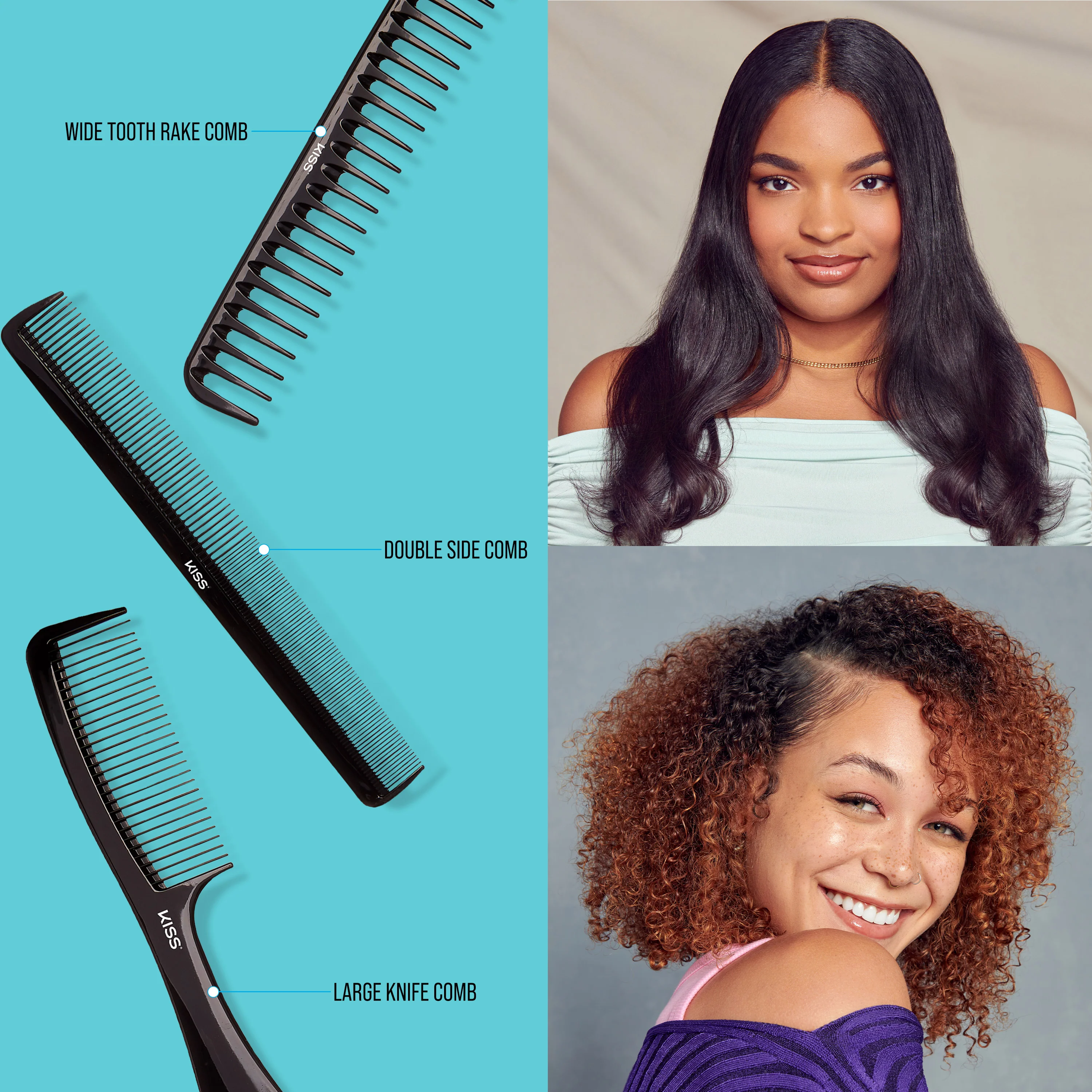 KISS Colors & Care Professional Heat Resistant Pin Tail Parting Comb - Image 6