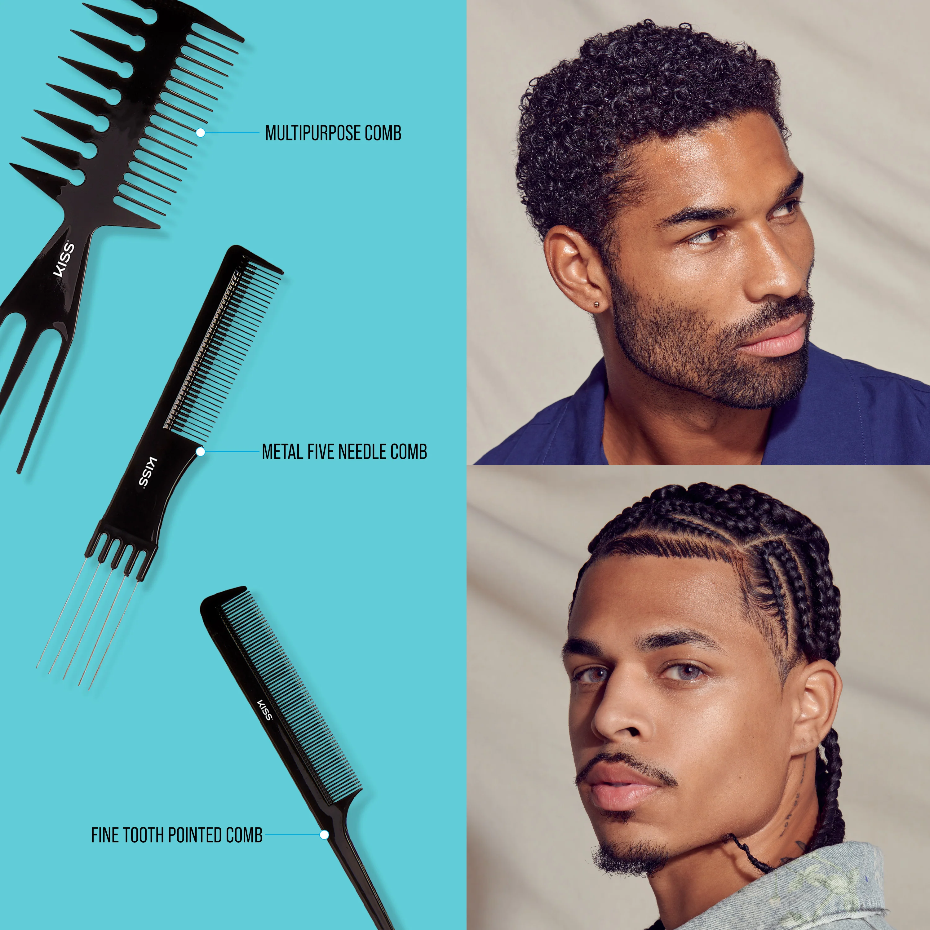 KISS Colors & Care Professional Heat Resistant Pin Tail Parting Comb - Image 7