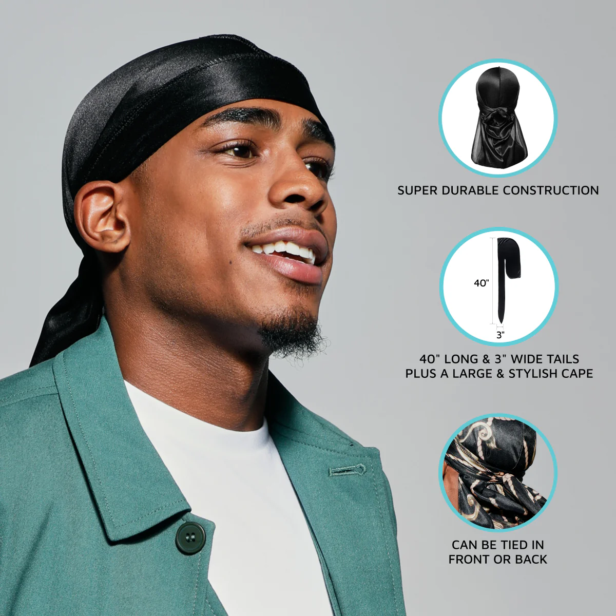 Power Wave Satin Durag Gold - Image 6