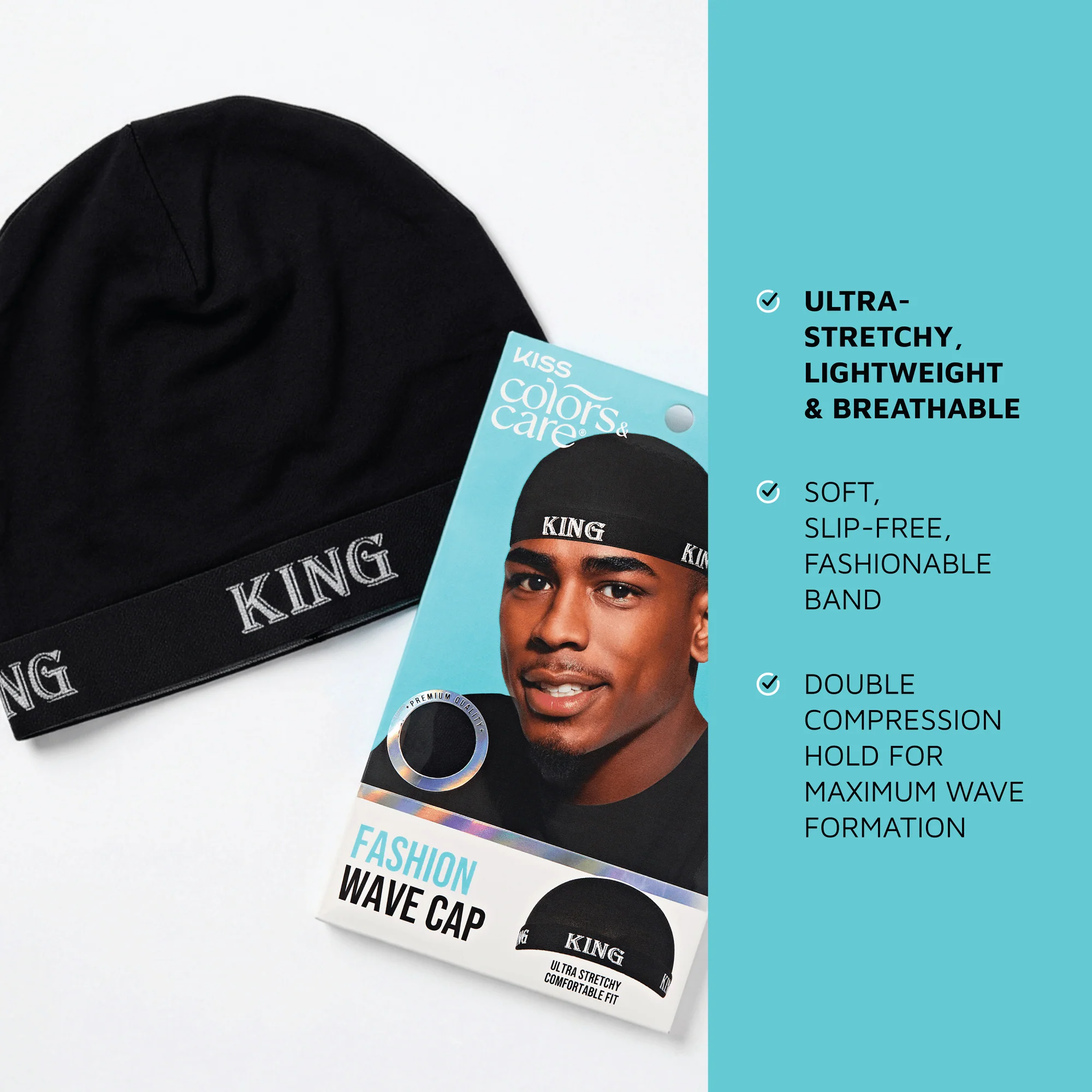 KISS Colors & Care Premium Fashion Wave Cap - Black - Image 6