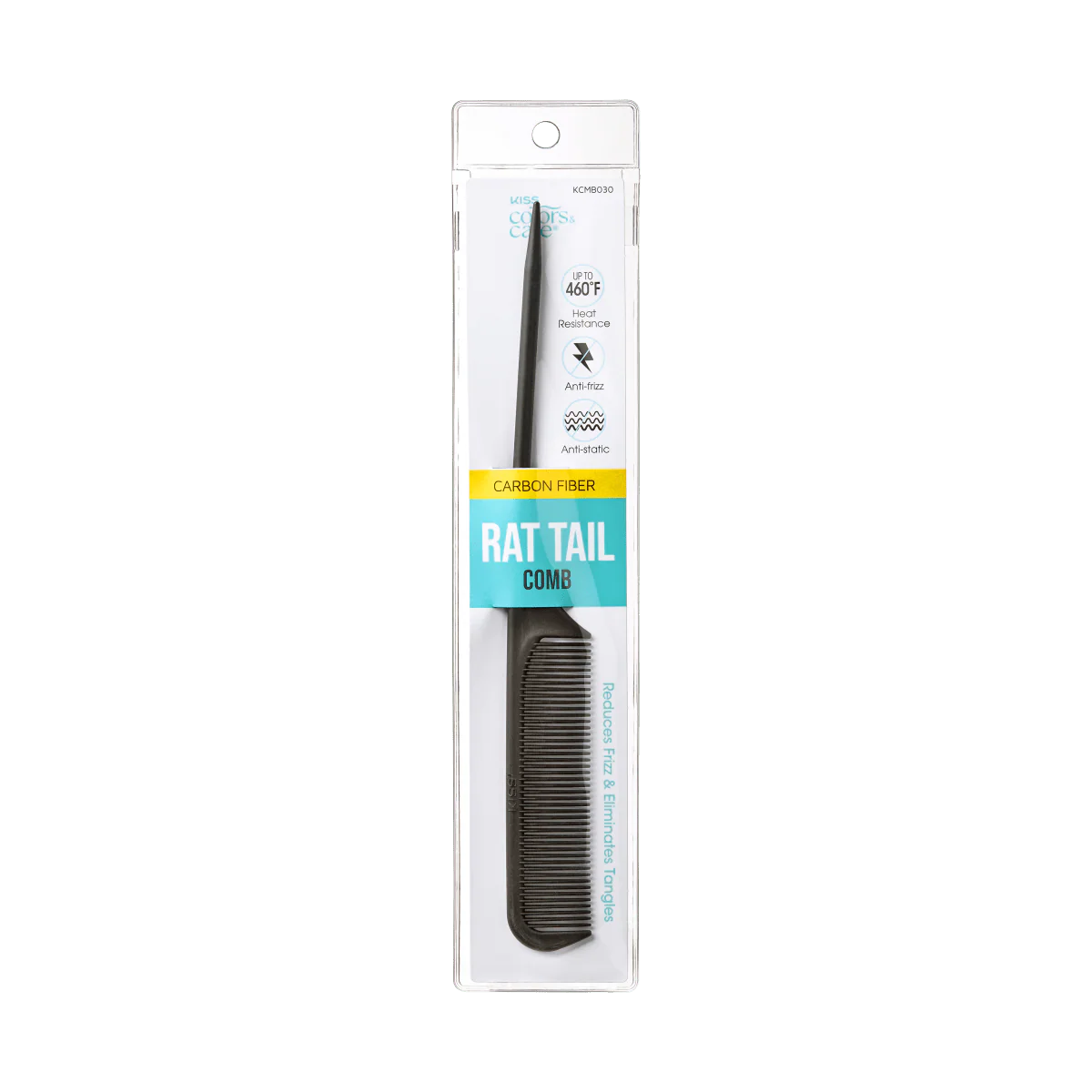KISS Colors & Care Professional Carbon Fiber Rat Tail Comb