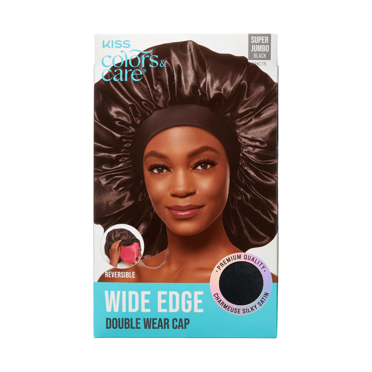 KISS Colors & Care Silky Satin Double Wear Cap, Super Jumbo - Black