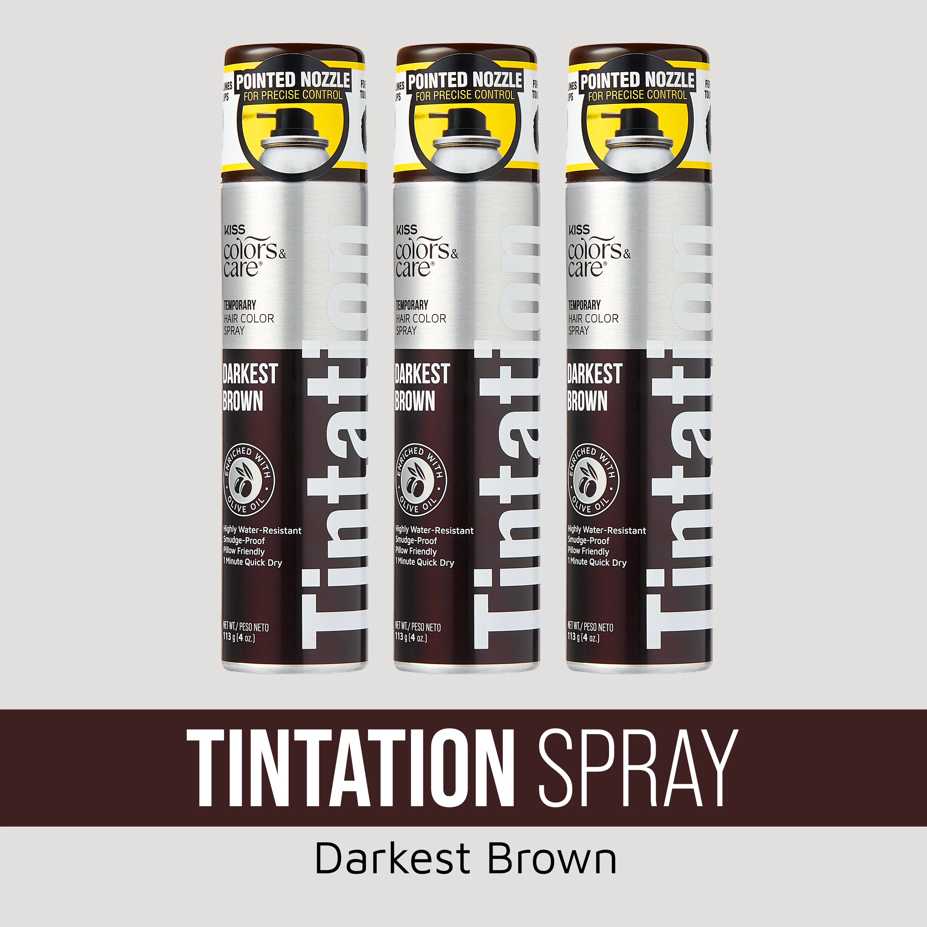 KISS Colors & Care Tintation Spray Darkest Brown Bundle - 3 Pack