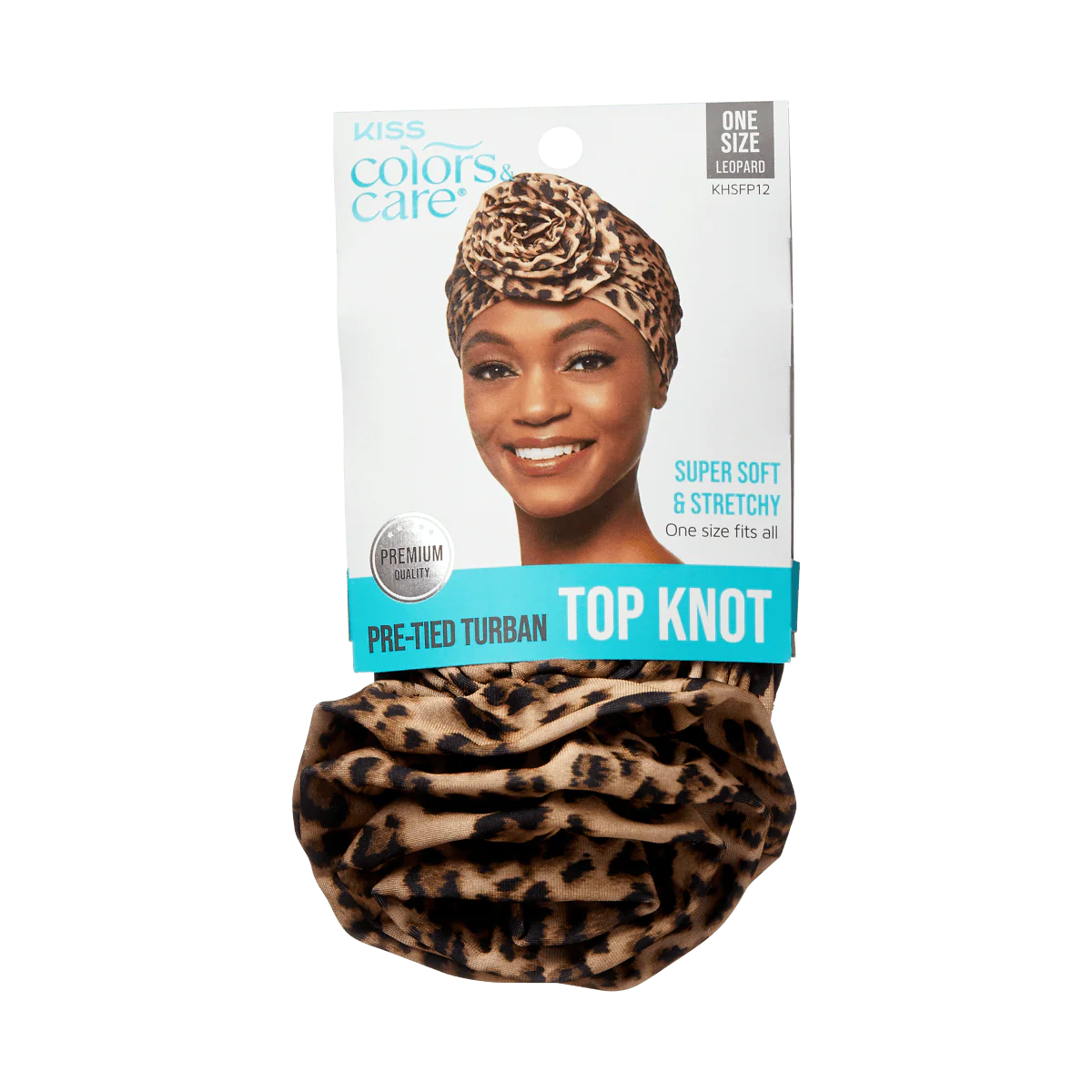 KISS Colors & Care Pre-Tied Turban Top Knot - LEOPARD