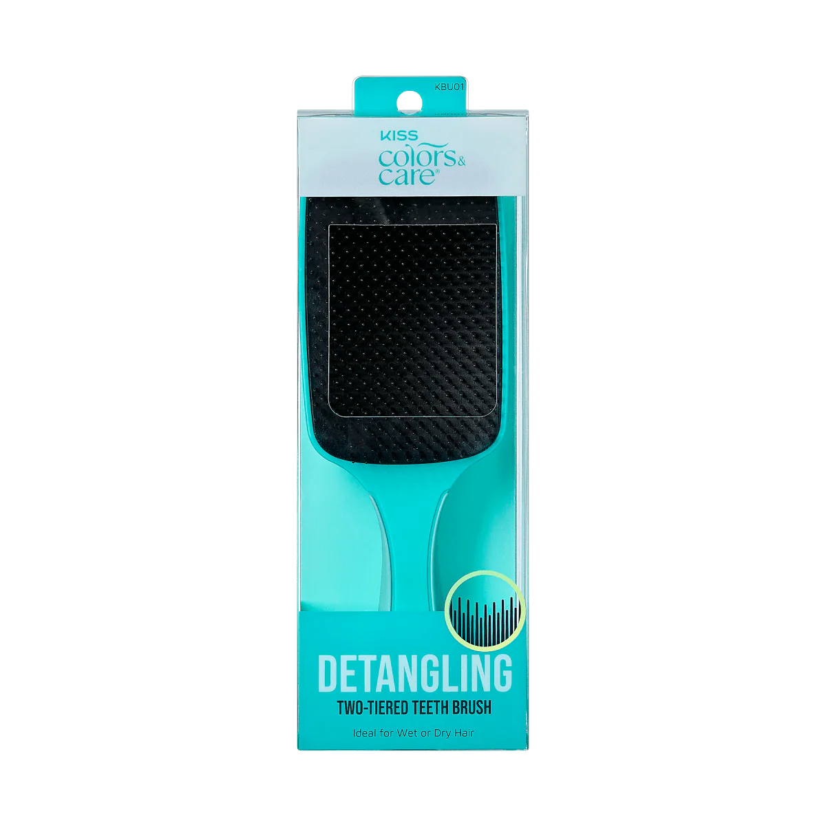 KISS Colors & Care Two-Tiered Wide-Paddle Wet/Dry Detangling Brush