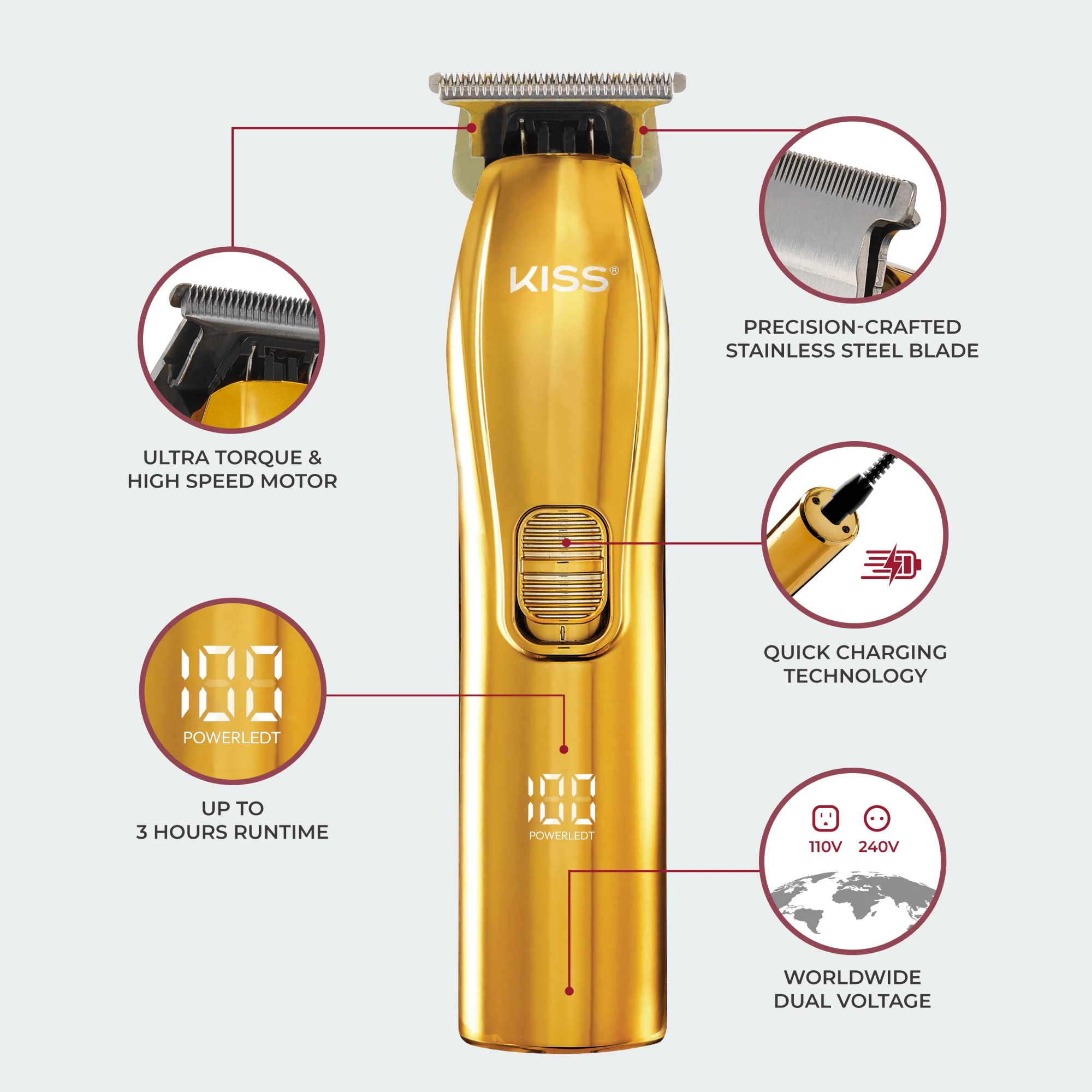 KISS Cordless T-Blade Beard & Hair Trimmer - Image 14