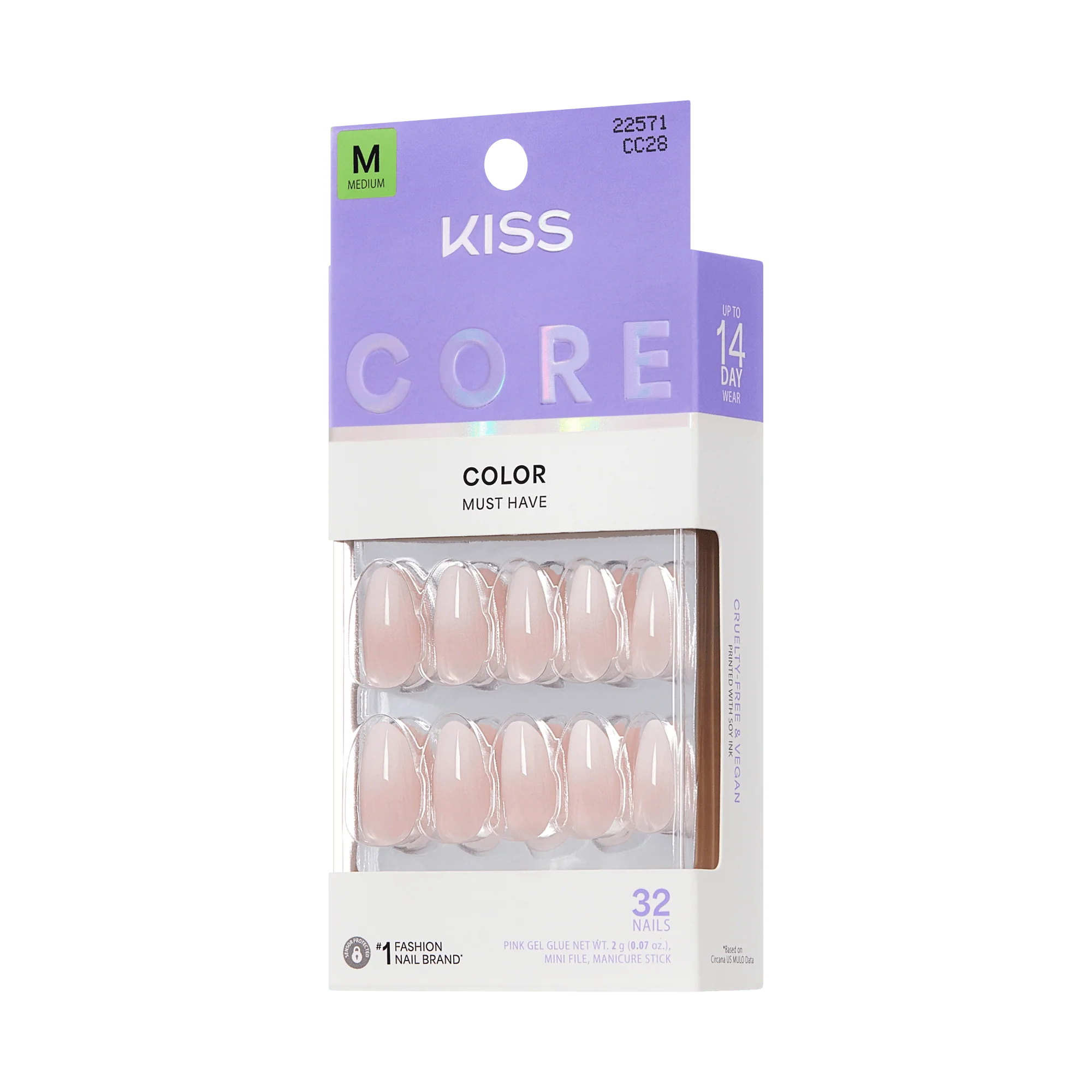 KISS CORE Color Press On Glue Nails - Dulcet - Image 6