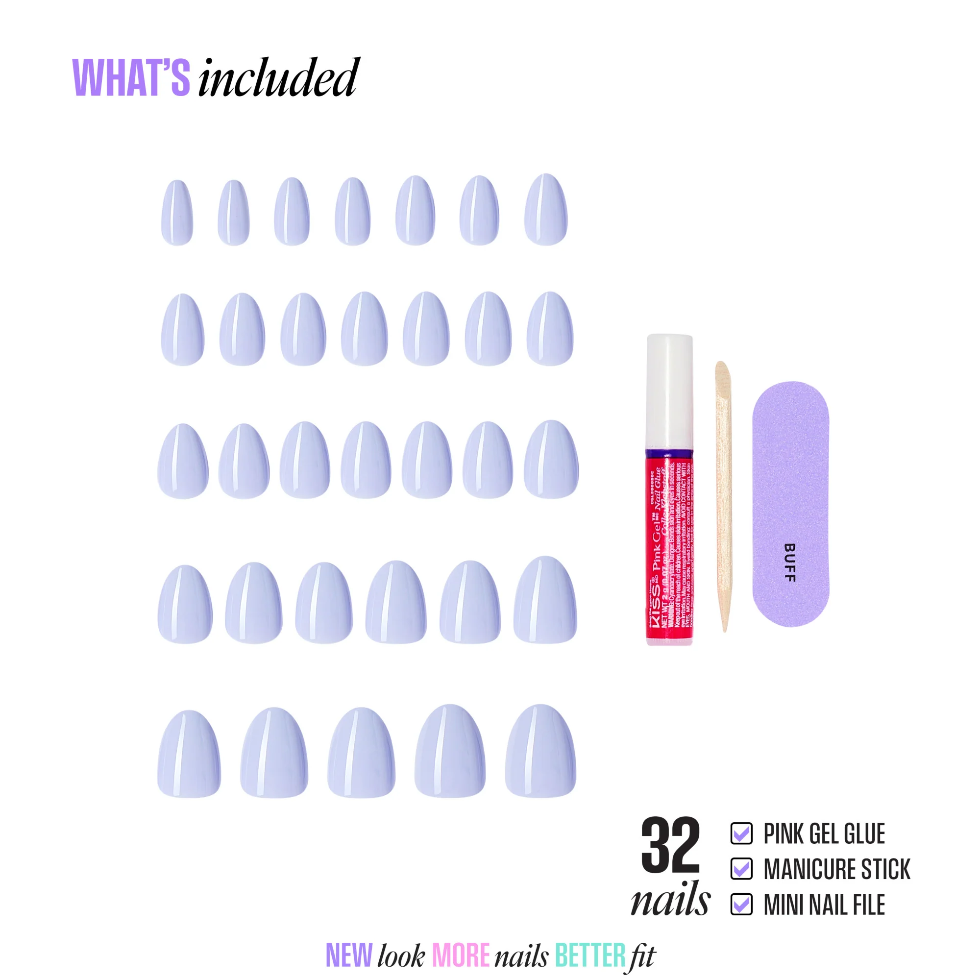 KISS CORE Color Press On Glue Nails - Flee - Image 4