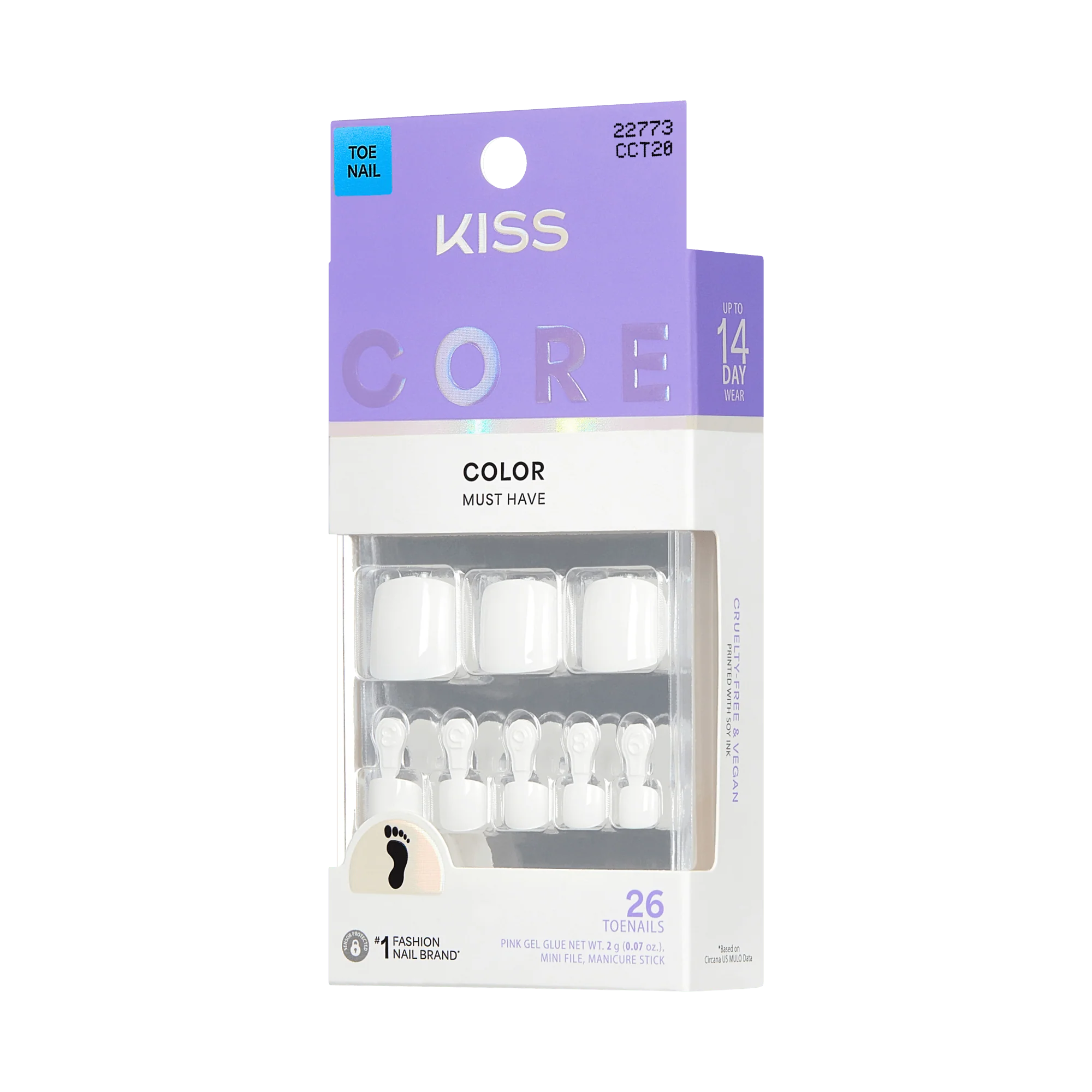 KISS CORE Color Press On Glue Toenails - Toe-tally Yours - Image 2