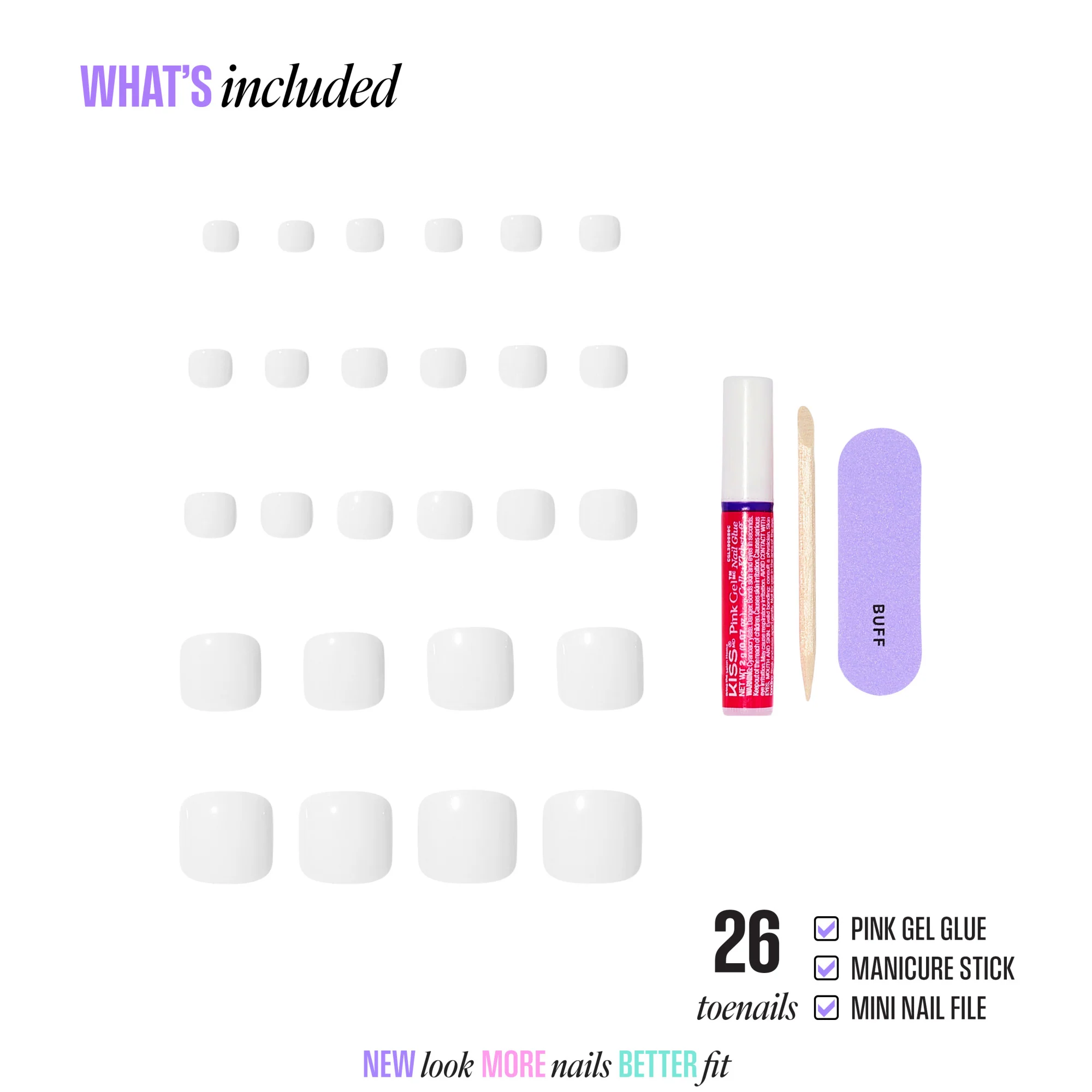KISS CORE Color Press On Glue Toenails - Toe-tally Yours - Image 3