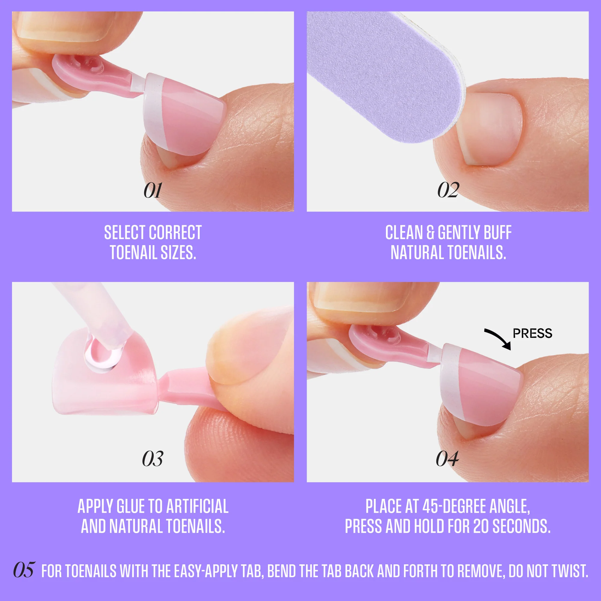 KISS CORE Color Press On Glue Toenails - Toe-tally Yours - Image 8