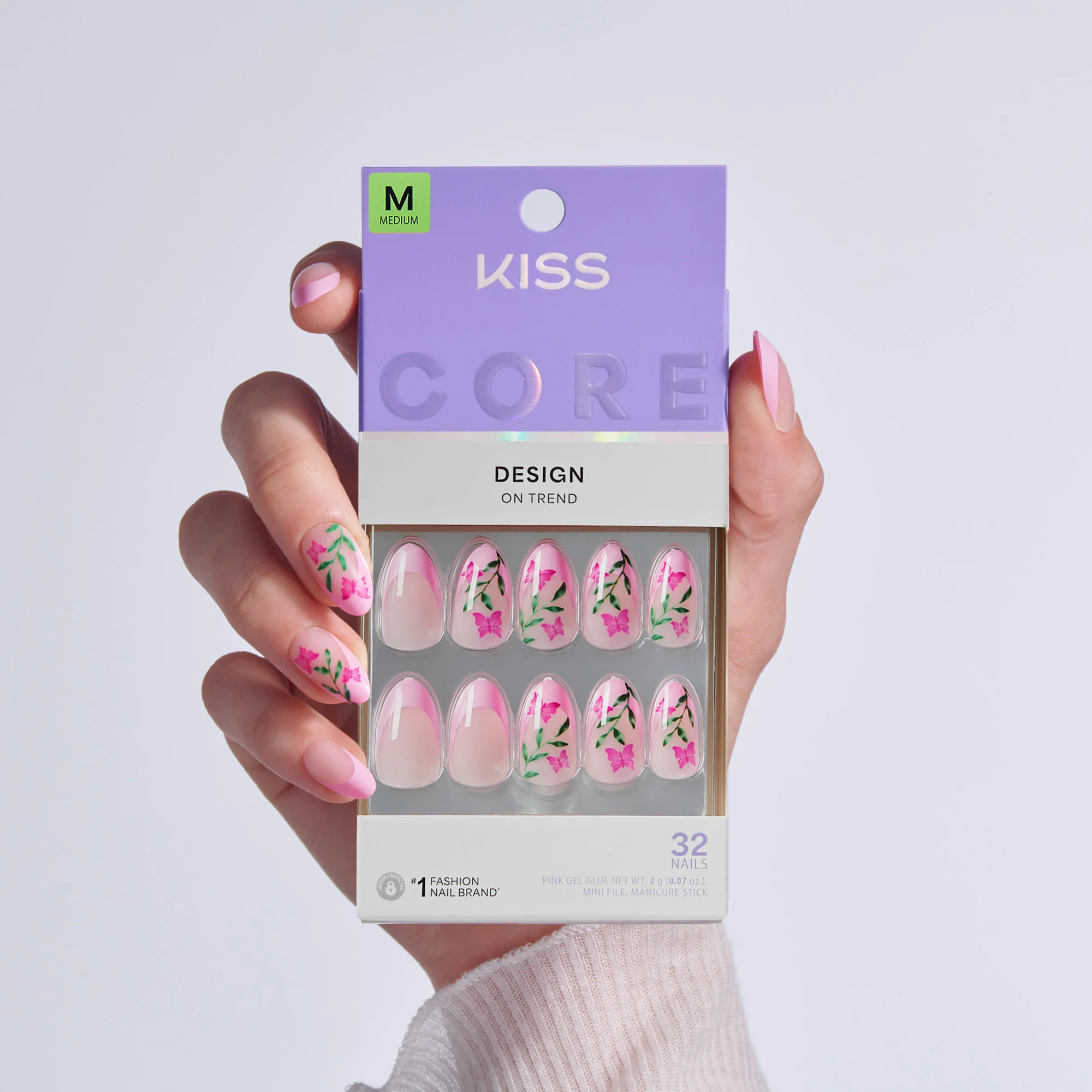 KISS CORE Design Press On Glue Nails - Springtime Splendor - Image 2