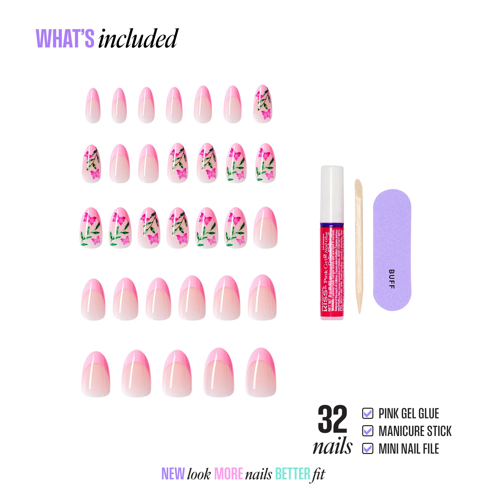 KISS CORE Design Press On Glue Nails - Springtime Splendor - Image 4