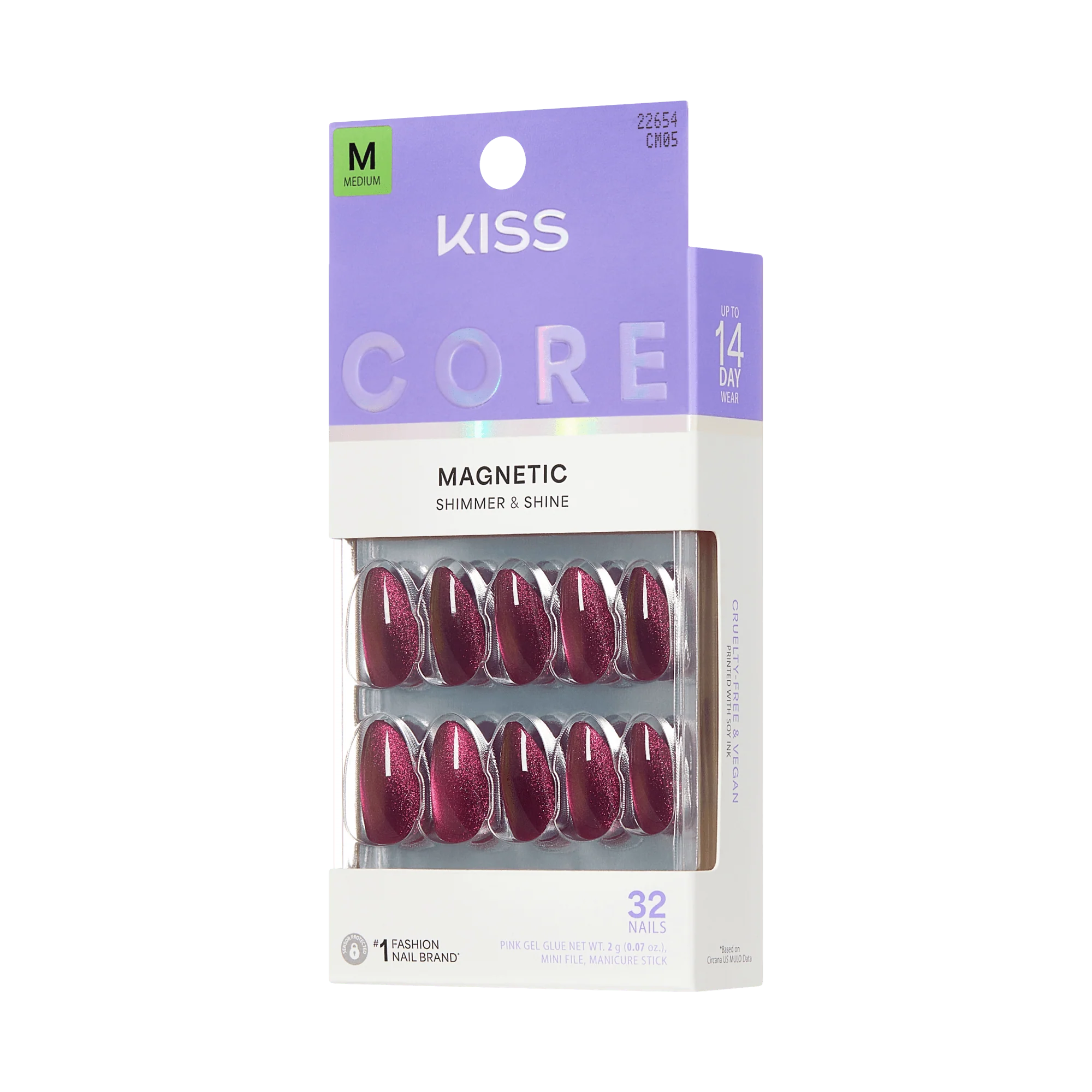 KISS CORE Magnetic Press On Glue Nails - Glittering - Image 6