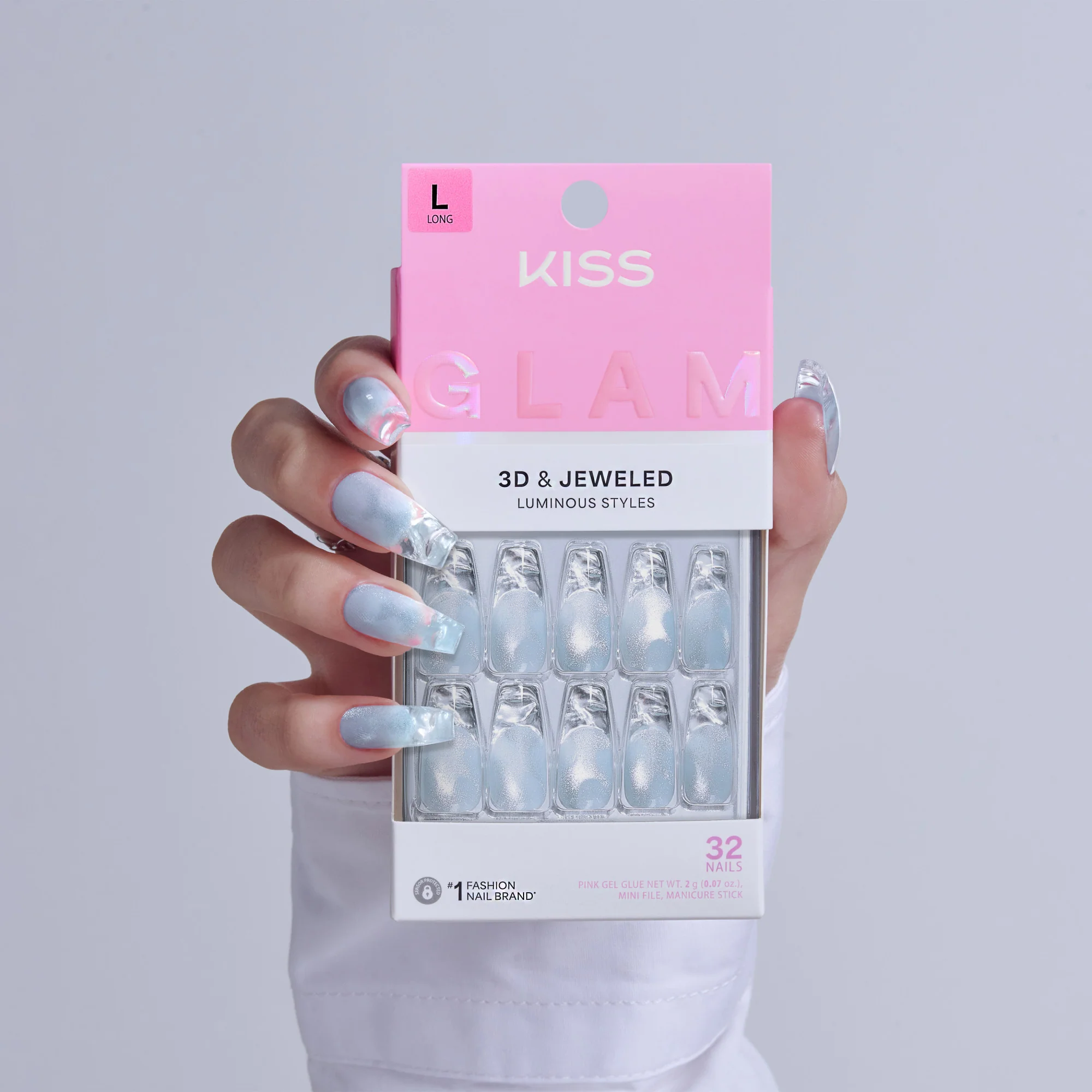 KISS GLAM 3D & Jewel Press On Glue Nails  - Seraphic - Image 2