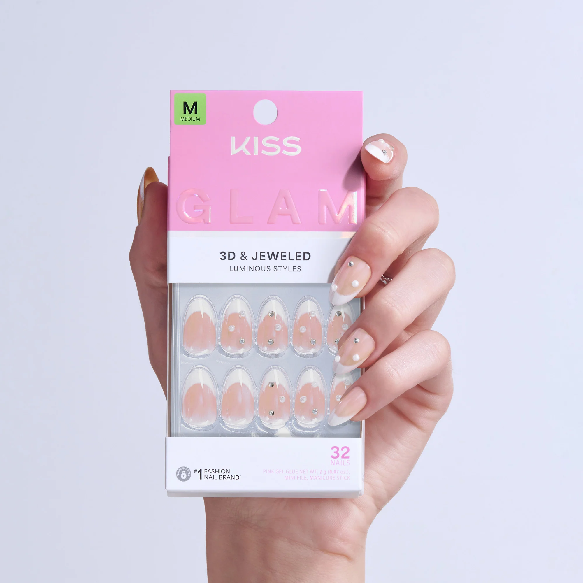 KISS GLAM 3D & Jewel Press On Glue Nails - Serendipity Awaits - Image 2