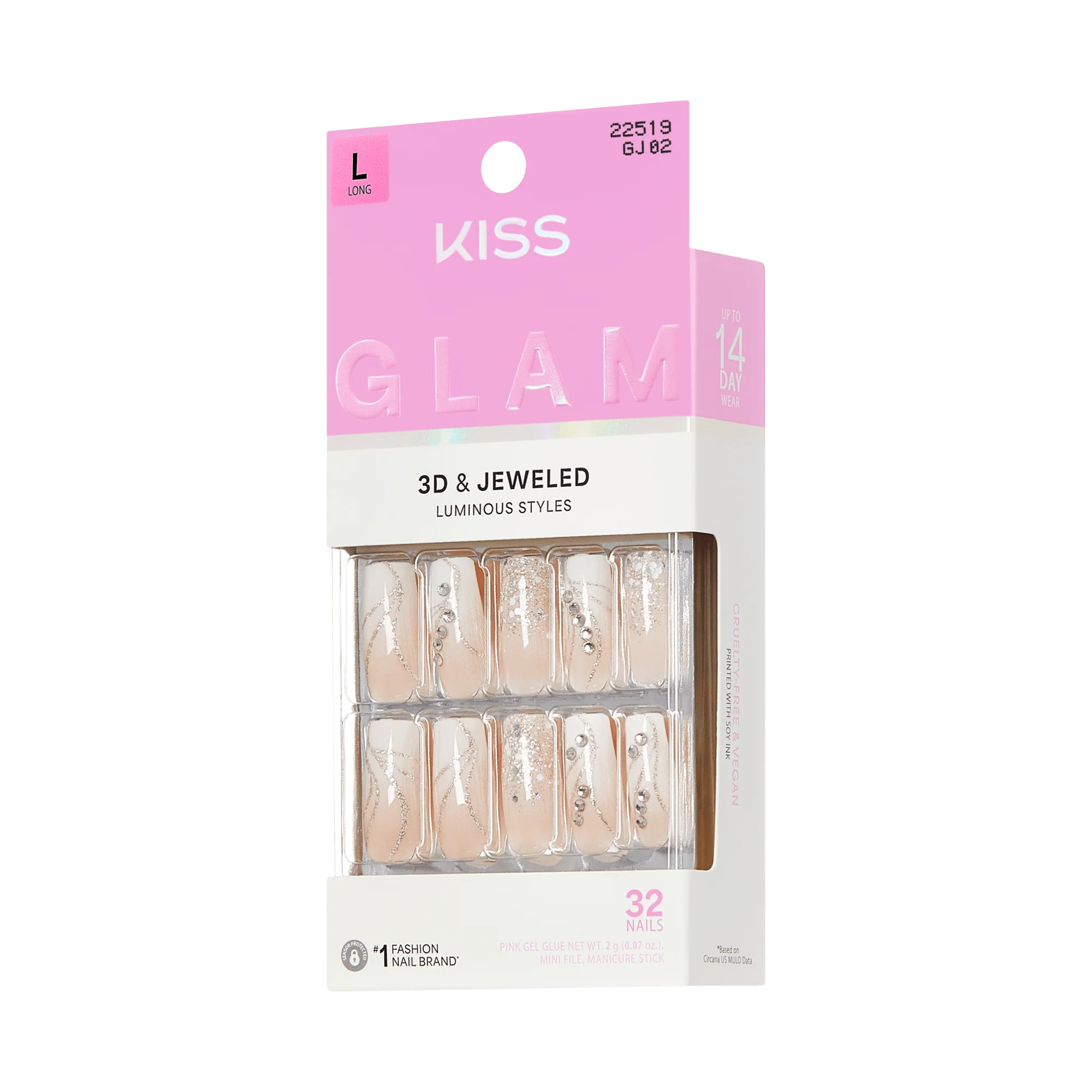 KISS GLAM 3D & Jewel Press On Glue Nails - Wrapped in Beauty - Image 8