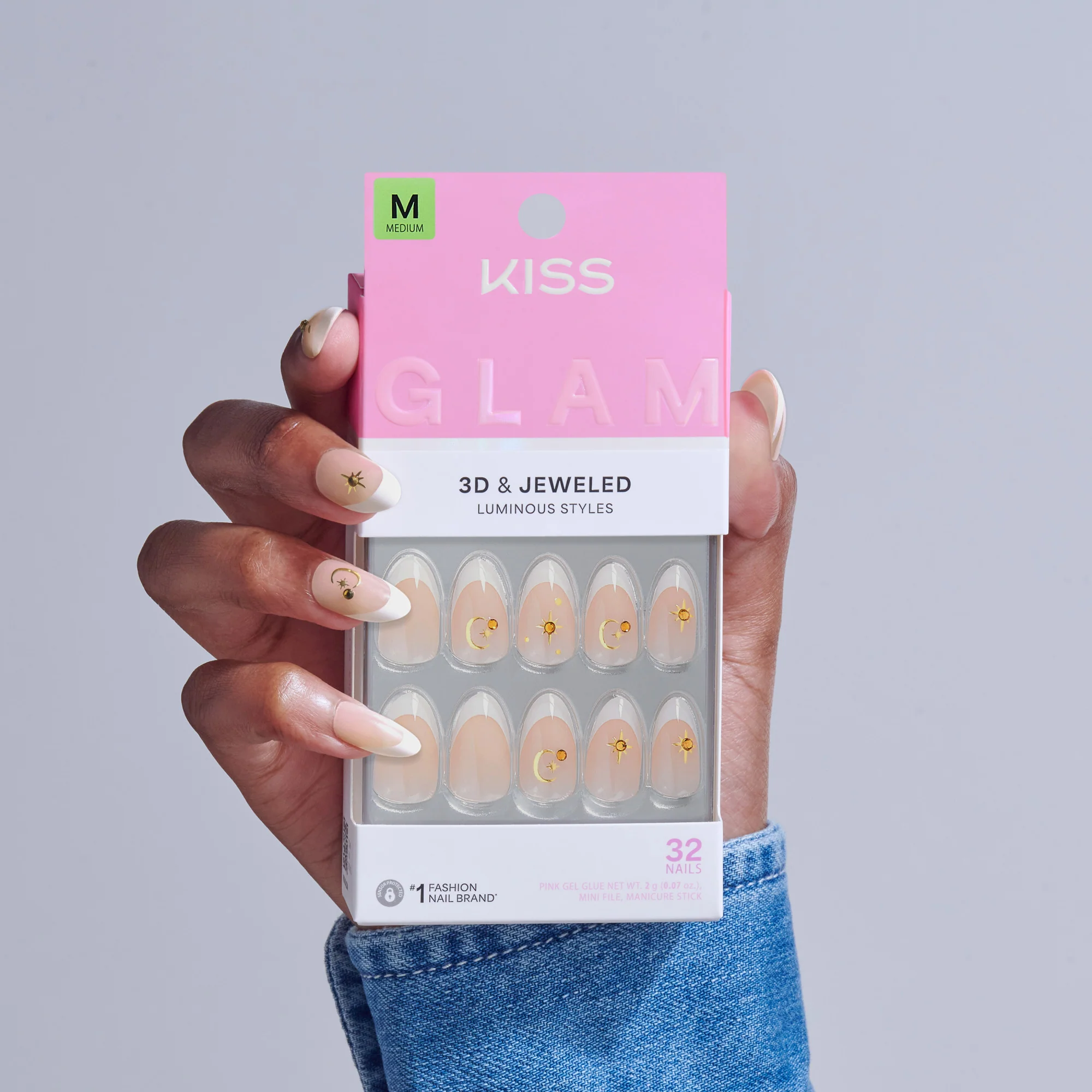 KISS GLAM 3D & Jewel Press On Glue Nails β Zephyr - Image 2