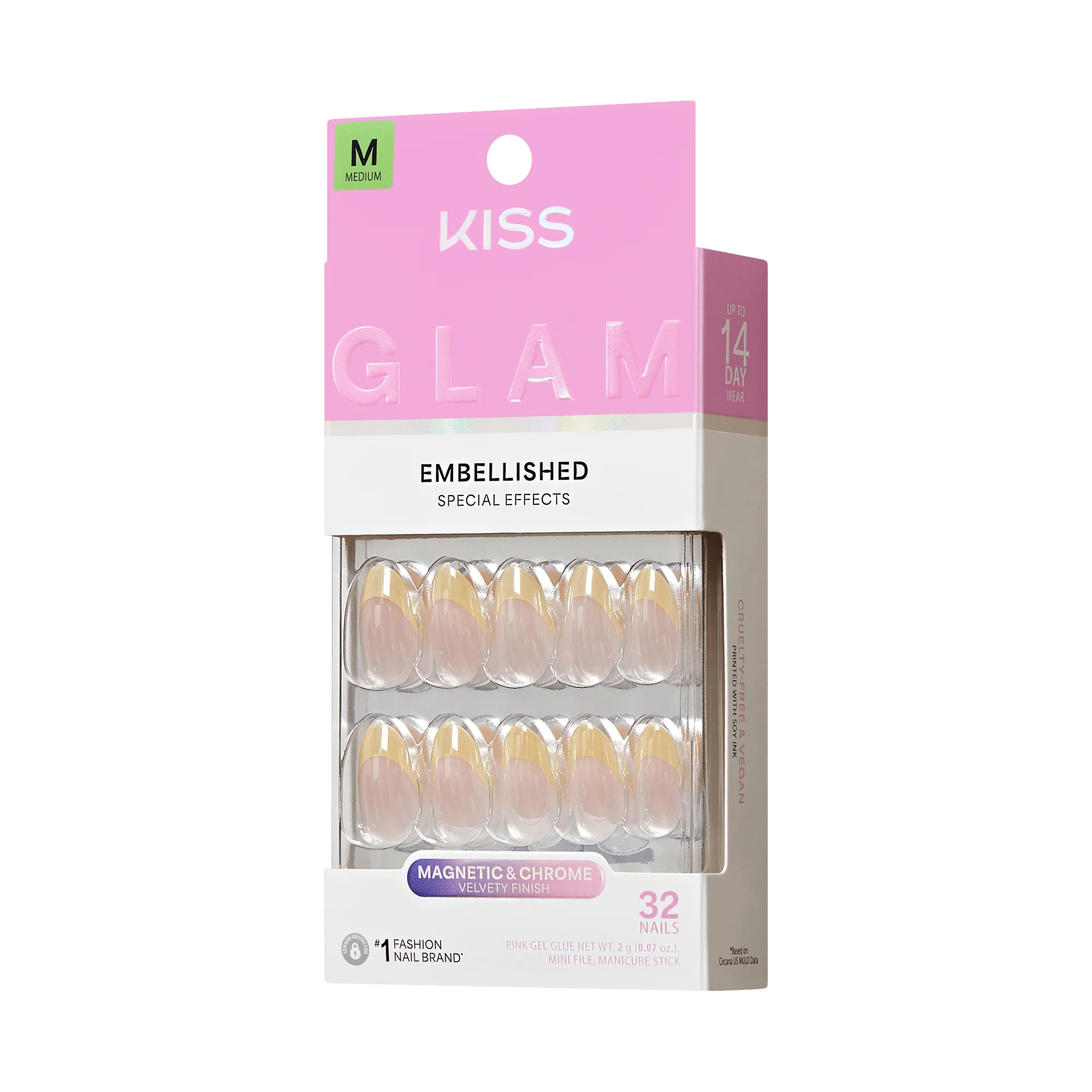 KISS GLAM Embellished Press On Glue Nails - Always Glowing - Image 6