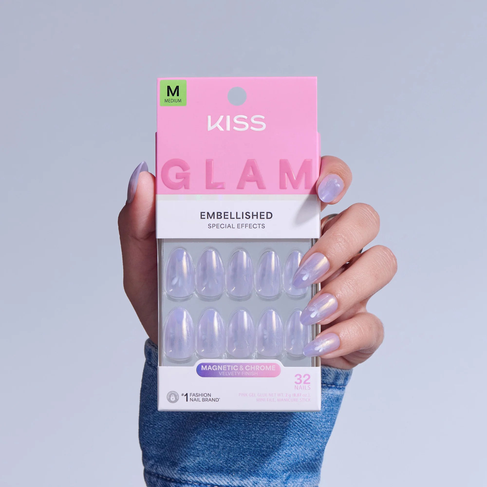 KISS GLAM Embellished Press On Glue Nails - Before It Ends - Image 2