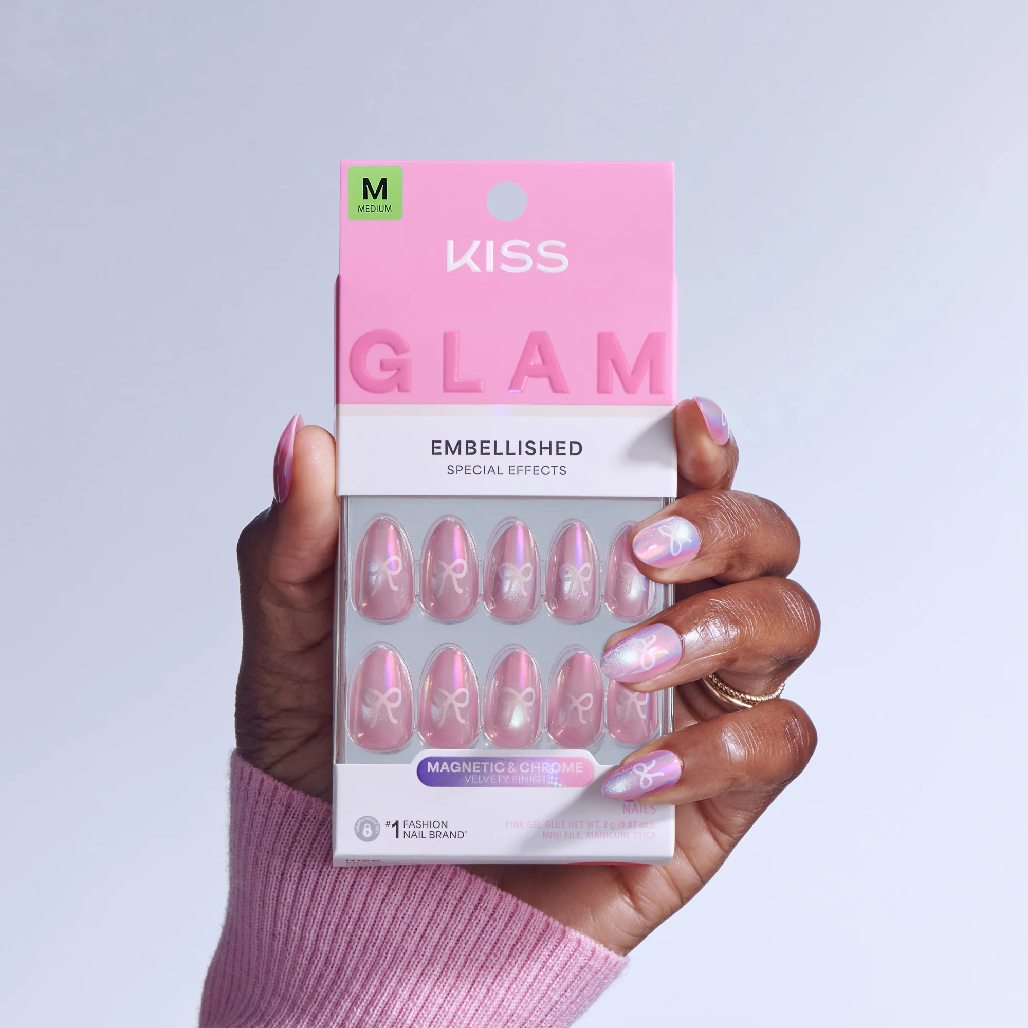 KISS GLAM Embellished Press On Glue Nails - Crystal Pop - Image 2