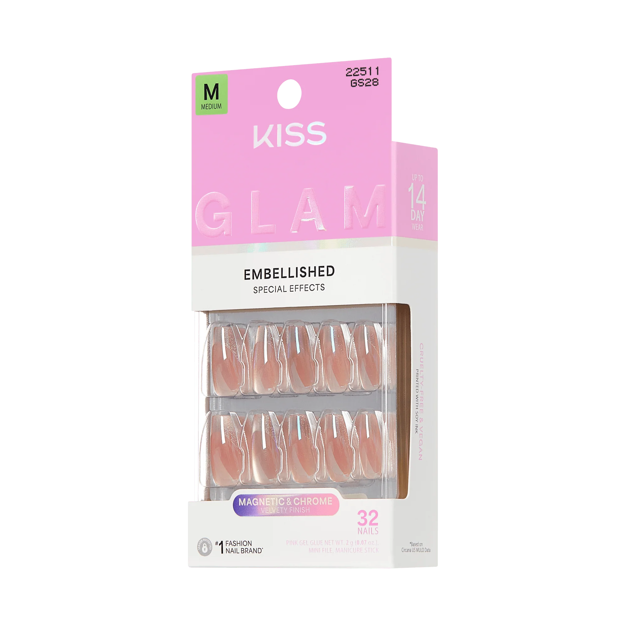 KISS GLAM Embellished Press On Glue Nails - Dusk Mirage - Image 6