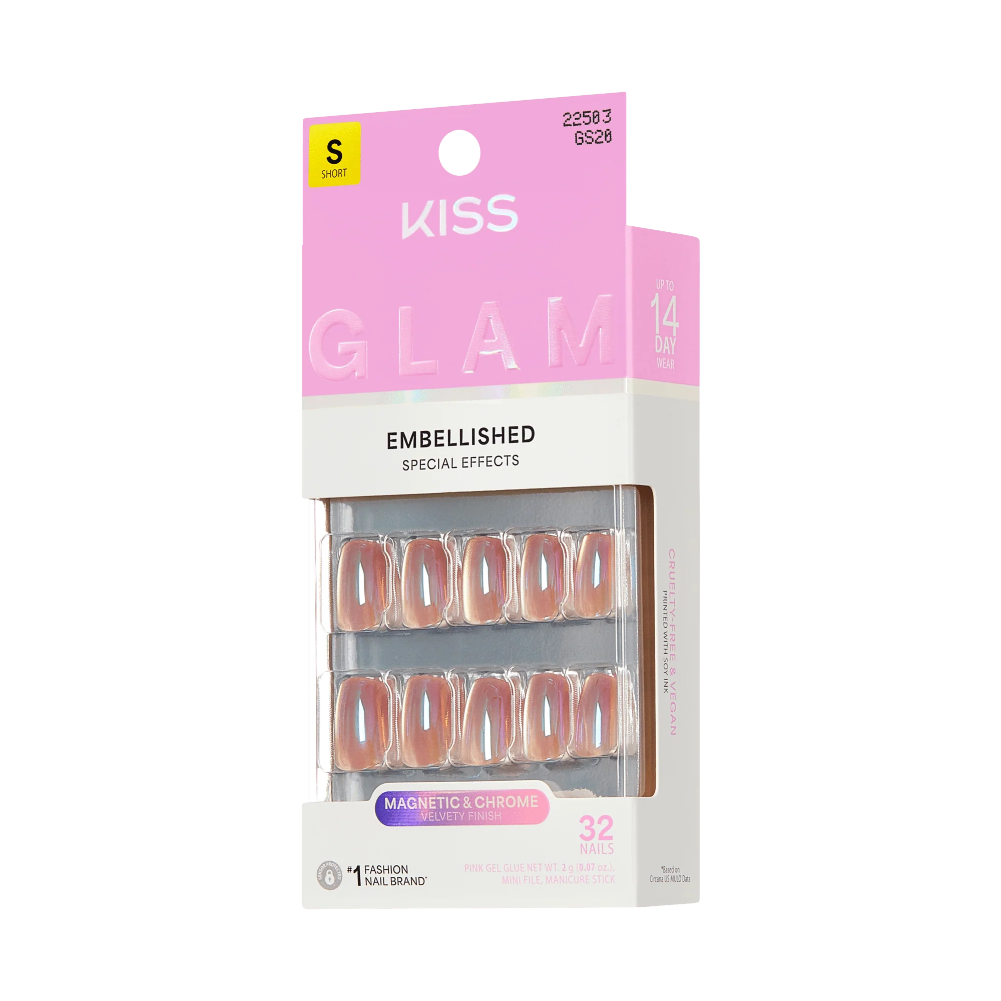 KISS GLAM Embellished Press On Glue Nails - Golden Hour Affairs - Image 7