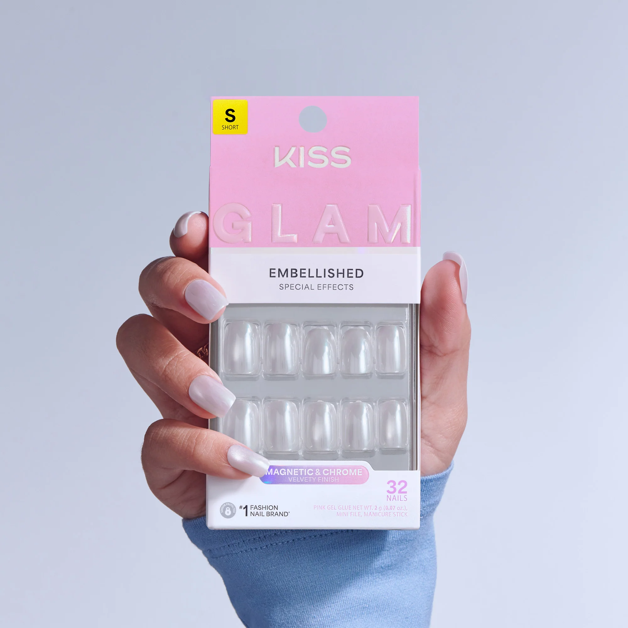 KISS GLAM Embellished Press On Glue Nails - Moonfizz - Image 2