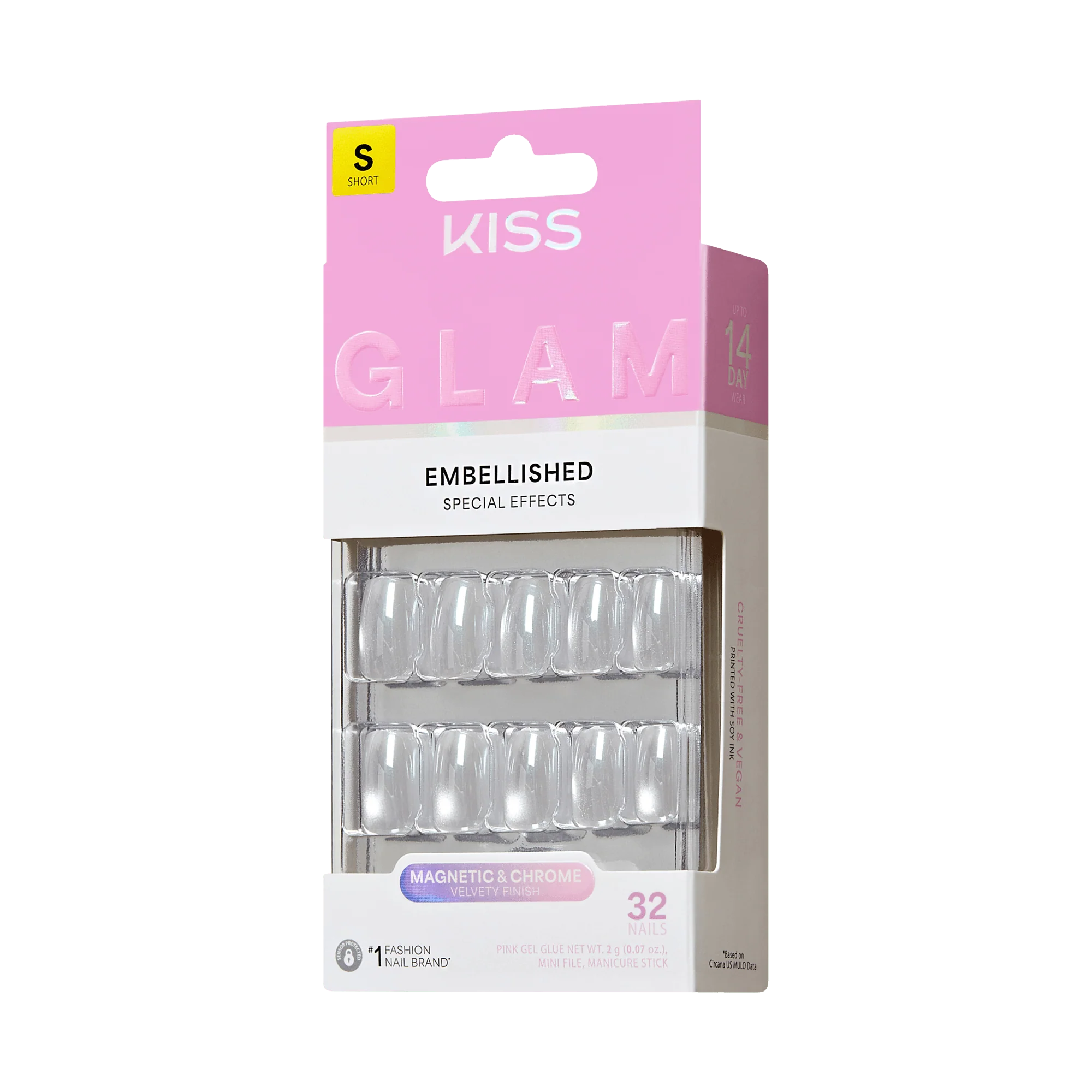 KISS GLAM Embellished Press On Glue Nails - Moonfizz - Image 6