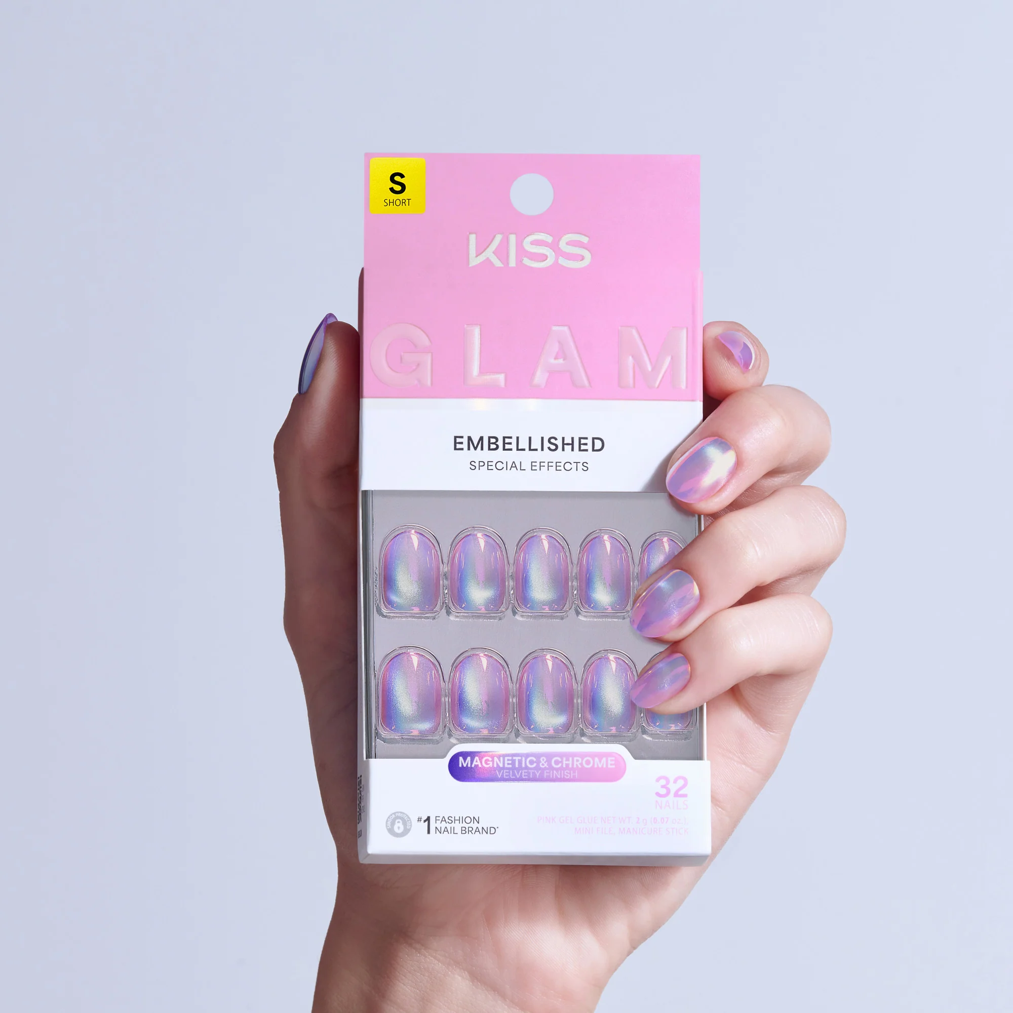 KISS GLAM Embellished Press On Glue Nails - One n Only - Image 2