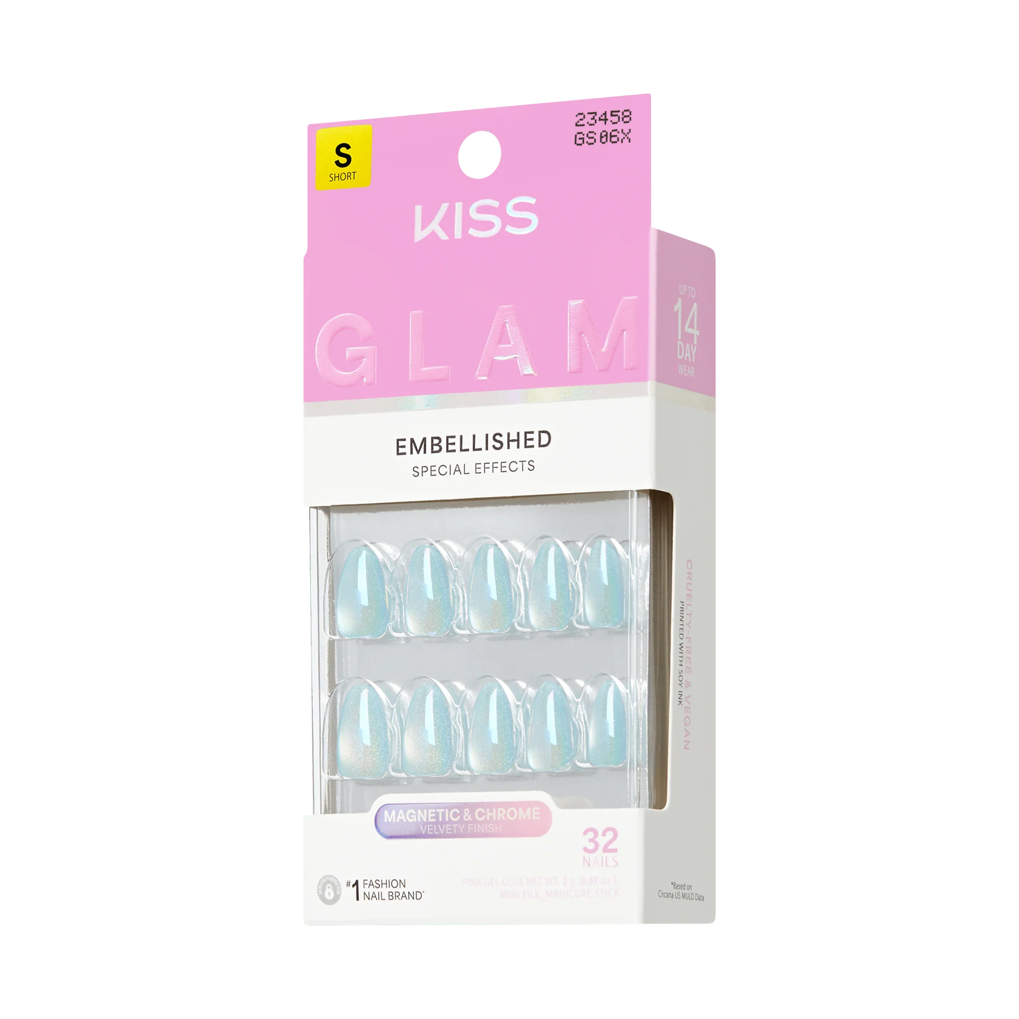 KISS GLAM Embellished Press On Glue Nails - Sugar Lake - Image 6