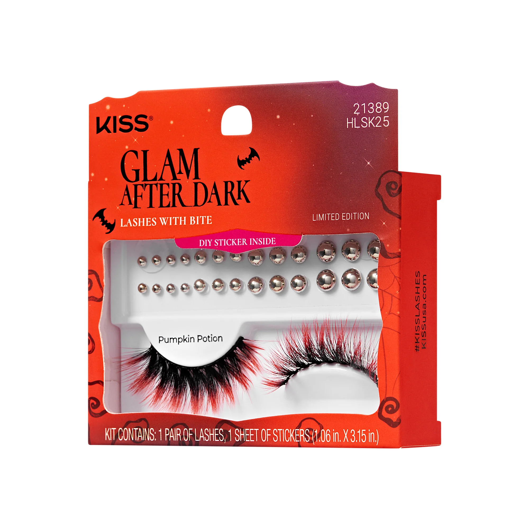 KISS Halloween Decorated Lashes & Gem Sticker - Pumpkin Potion