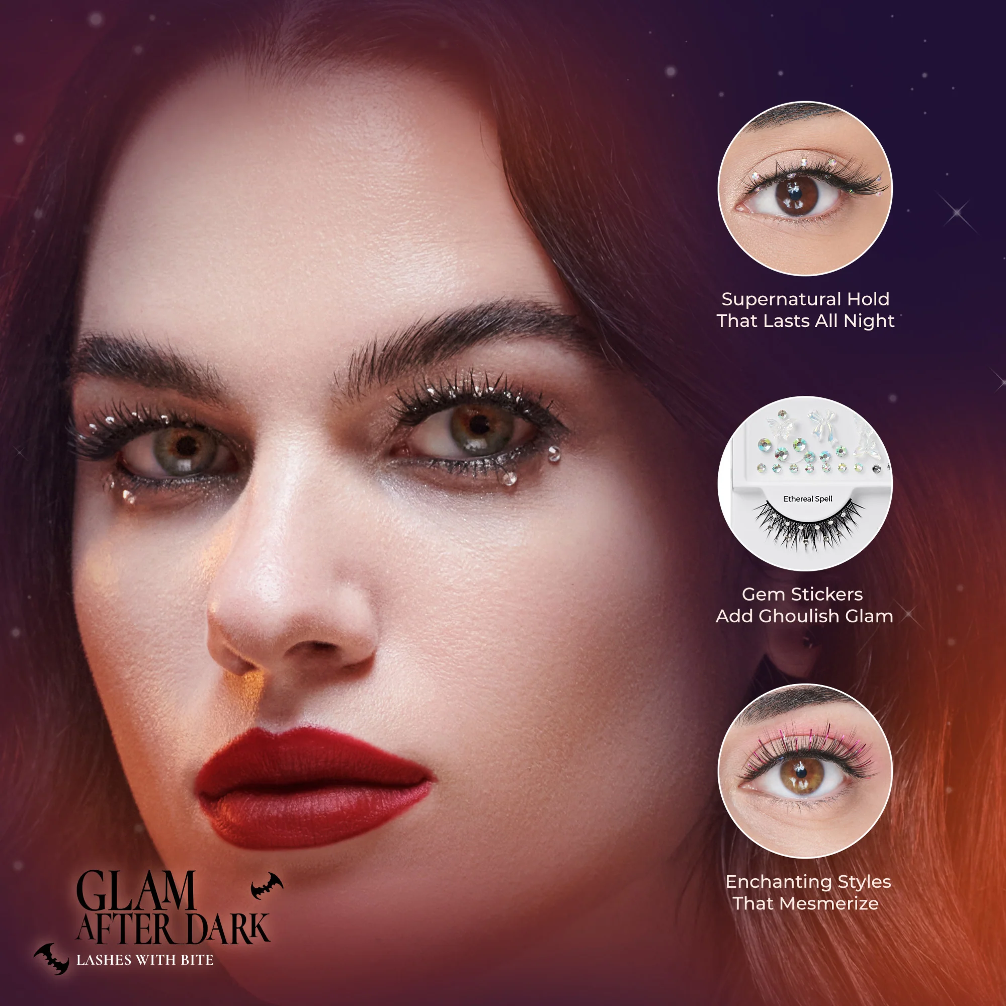 KISS Halloween Decorated Lashes & Gem Sticker - Witch Spark - Image 7