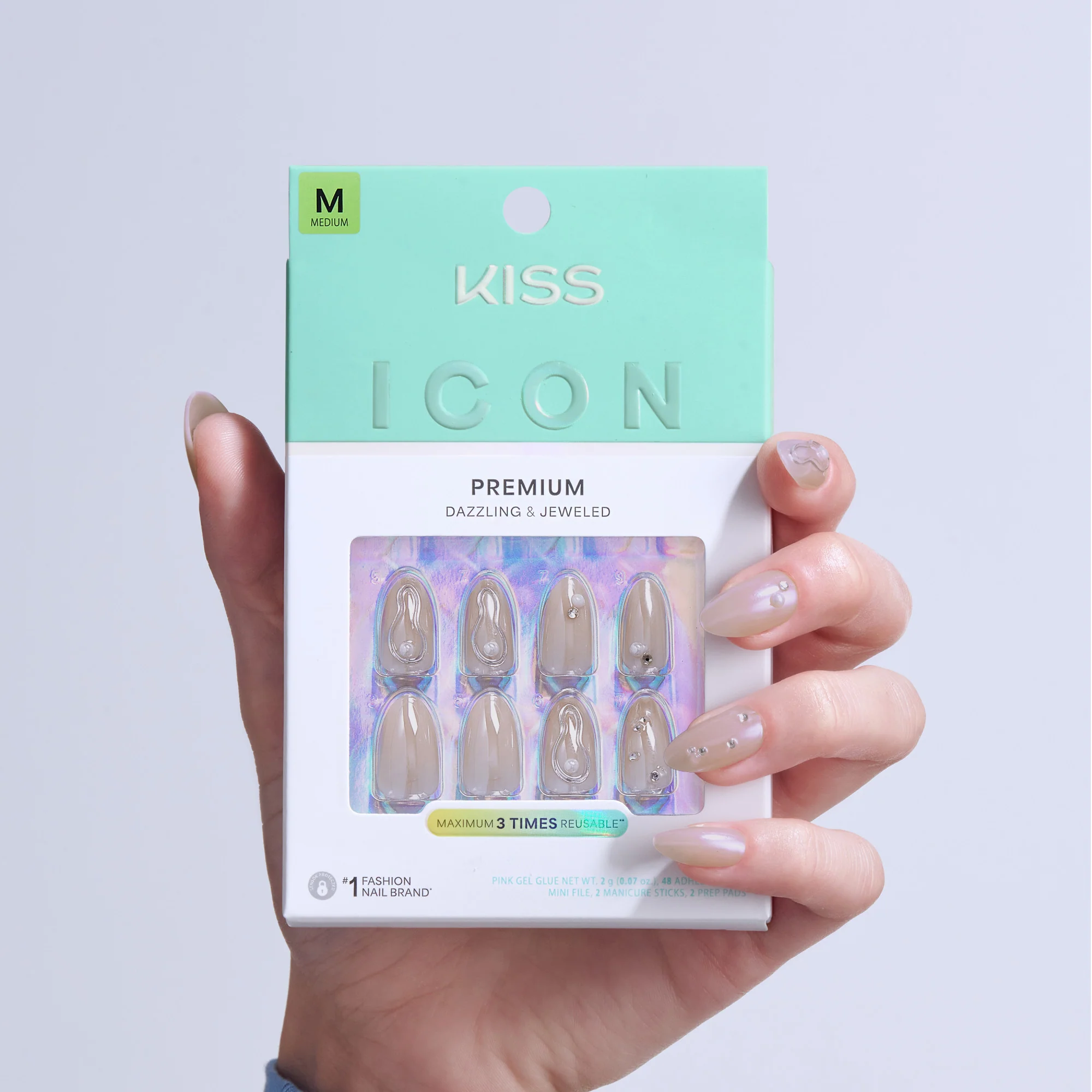 KISS ICON Press On Glue Nails - Terrific - Image 2